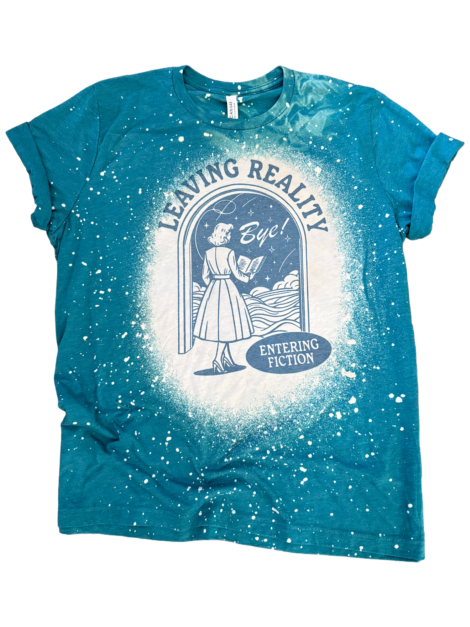 Leaving Reality Book Lover Bleached Tee Hoodie, Sweatshirt | PodTeesHub.com