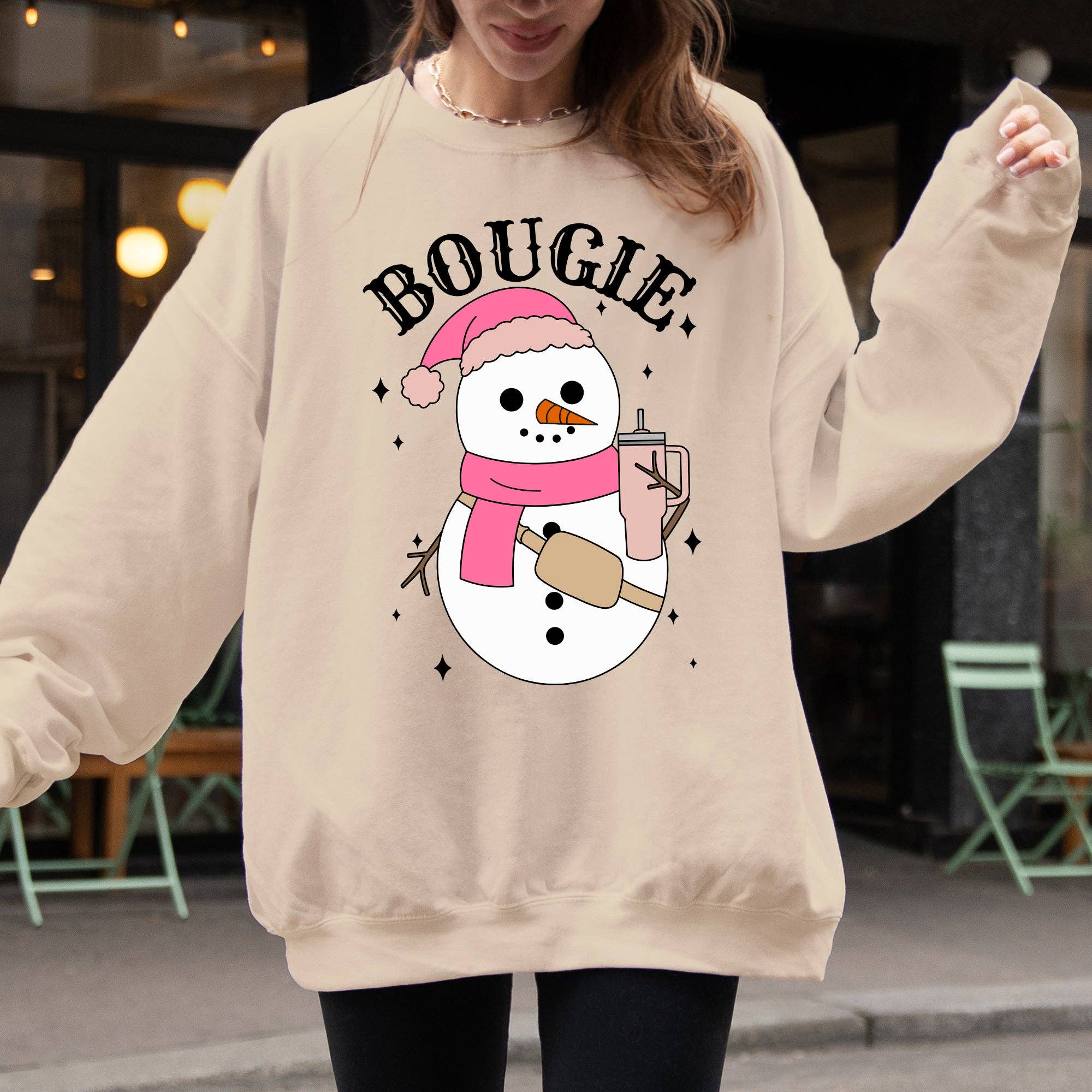 Bougie Snowman, Christmas, Santa Winter Snow Xmas Sweatshirt T-Shirts, Hoodie | PodTeesHub.com