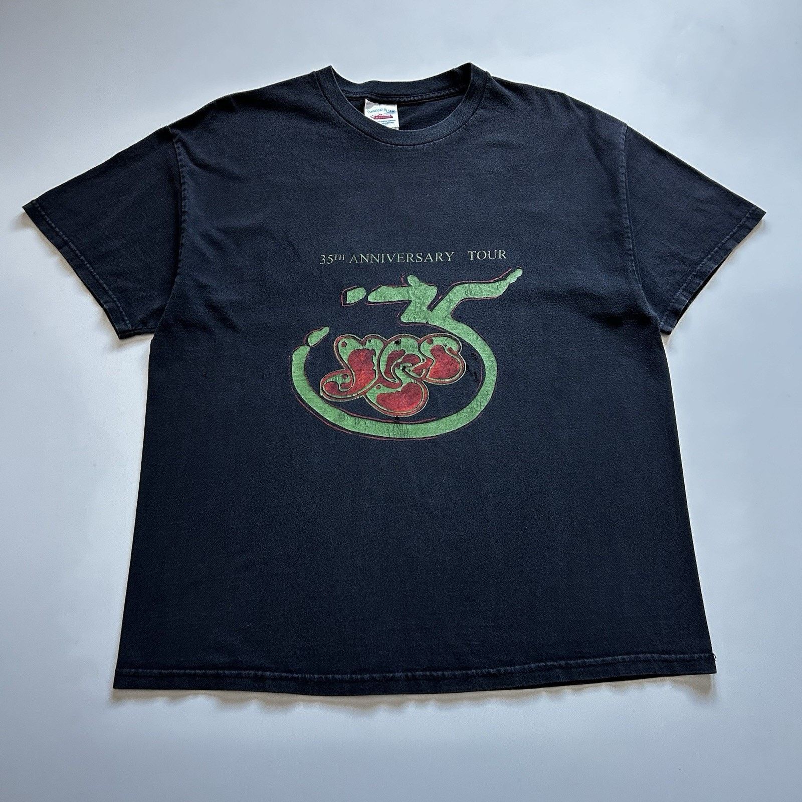 Vintage Yes 35th Anniversary Tour Shirt 2004 Xl Faded Black Hoodie, Sweatshirt | PodTeesHub.com