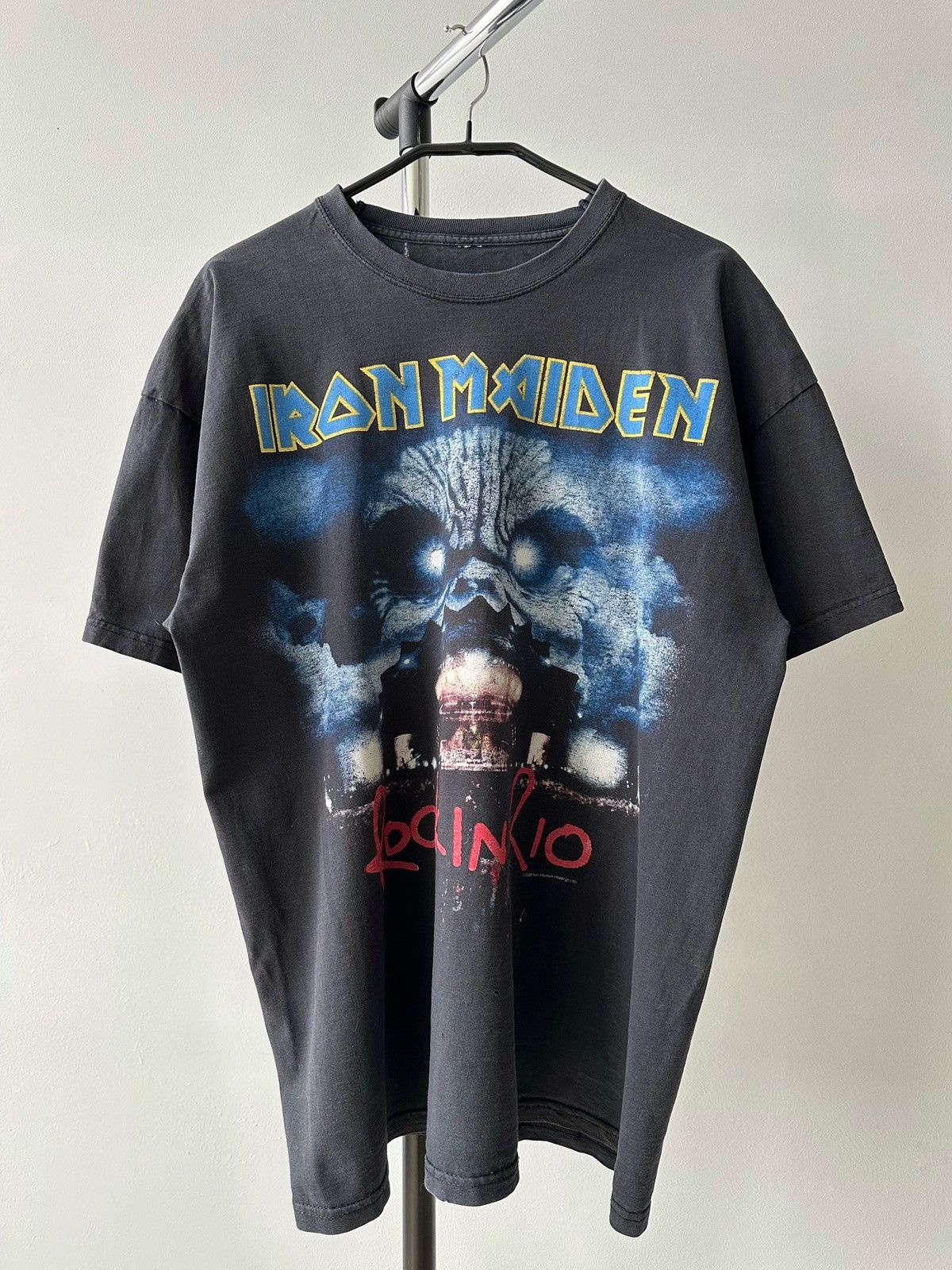 Band Tees Vintage 2002 Iron Maiden Rock In Rio Merch Faded Washed Tee Hoodie, Sweatshirt | PodTeesHub.com