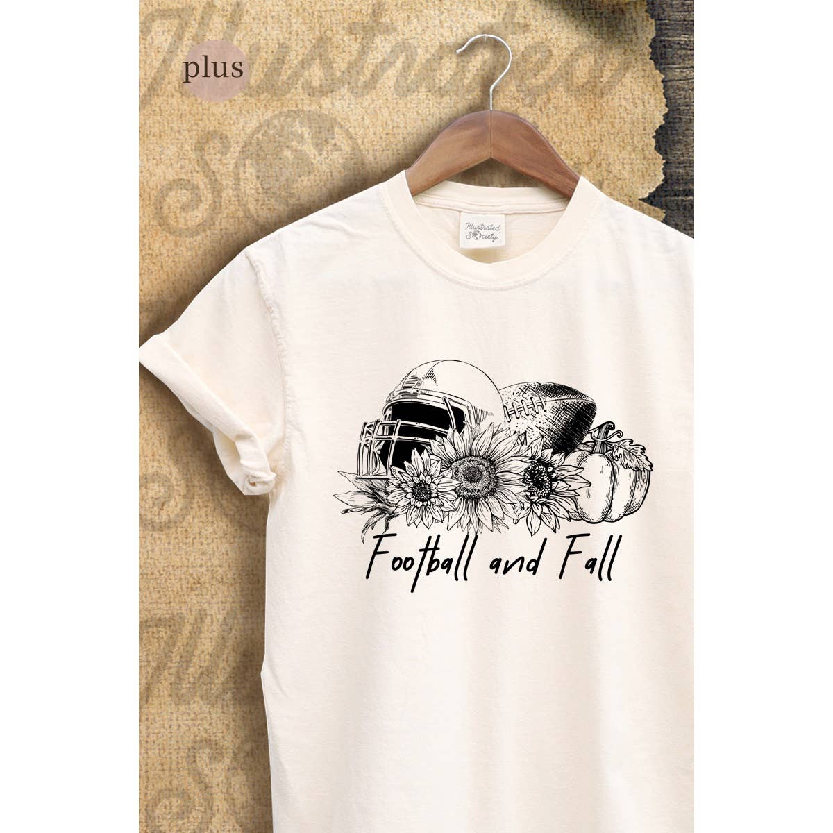 Football and Fall Vintage Graphic Plus Tee Hoodie, Sweatshirt | PodTeesHub.com