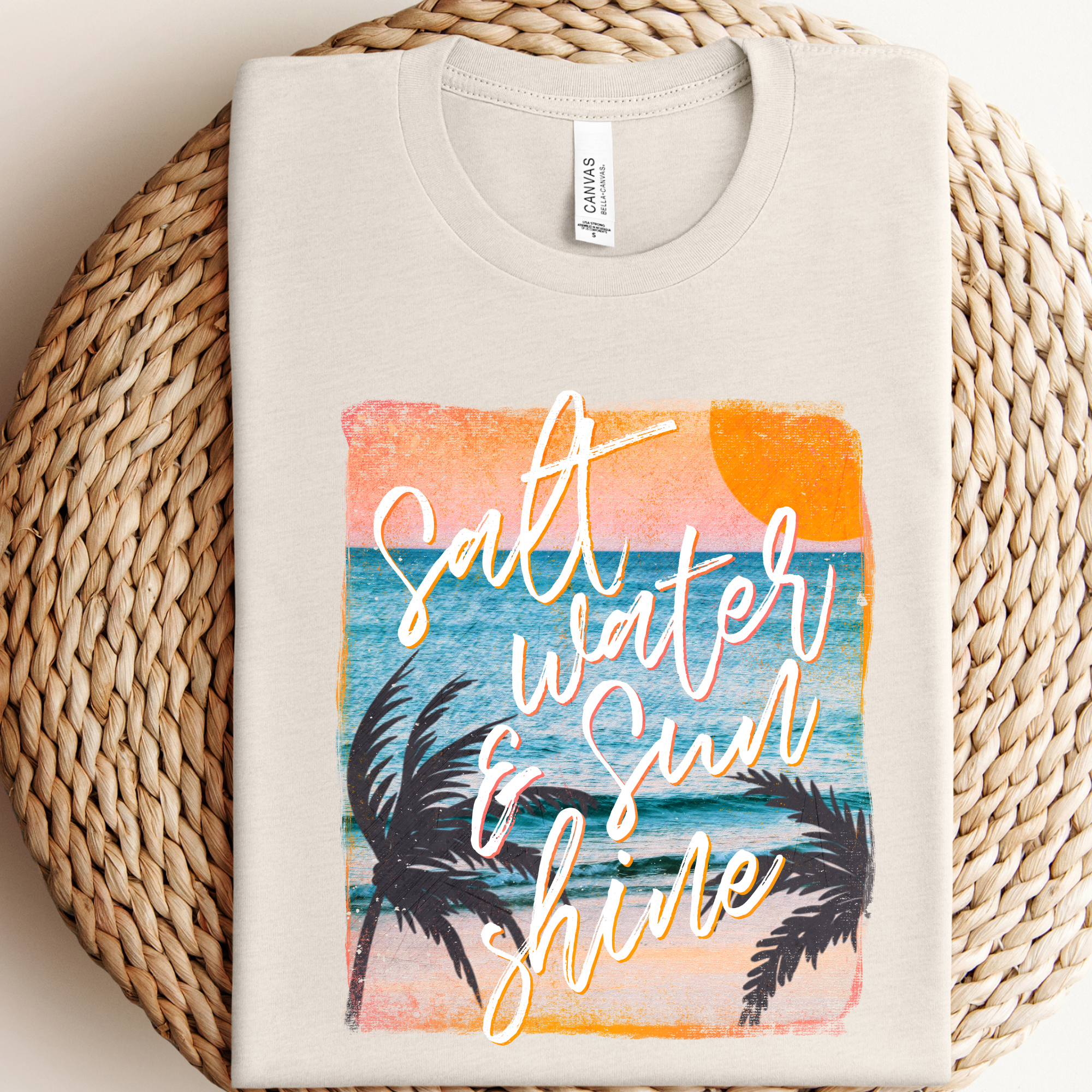Salt Water & Sunshine Graphic Tee/Crewneck Hoodie, Sweatshirt | PodTeesHub.com