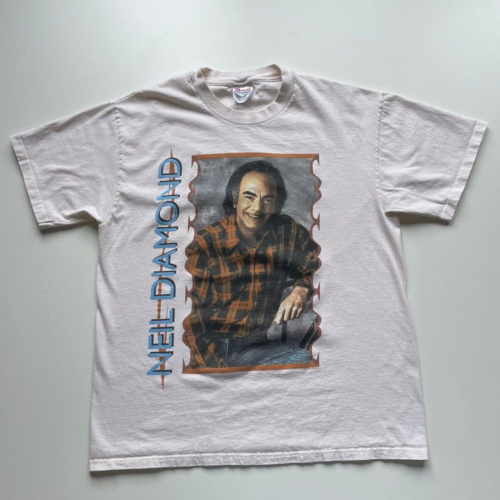 Band Tees Vintage 90s Neil Diamond Tour T Shirt Large Band Tee Hanes Hoodie, Sweatshirt | PodTeesHub.com