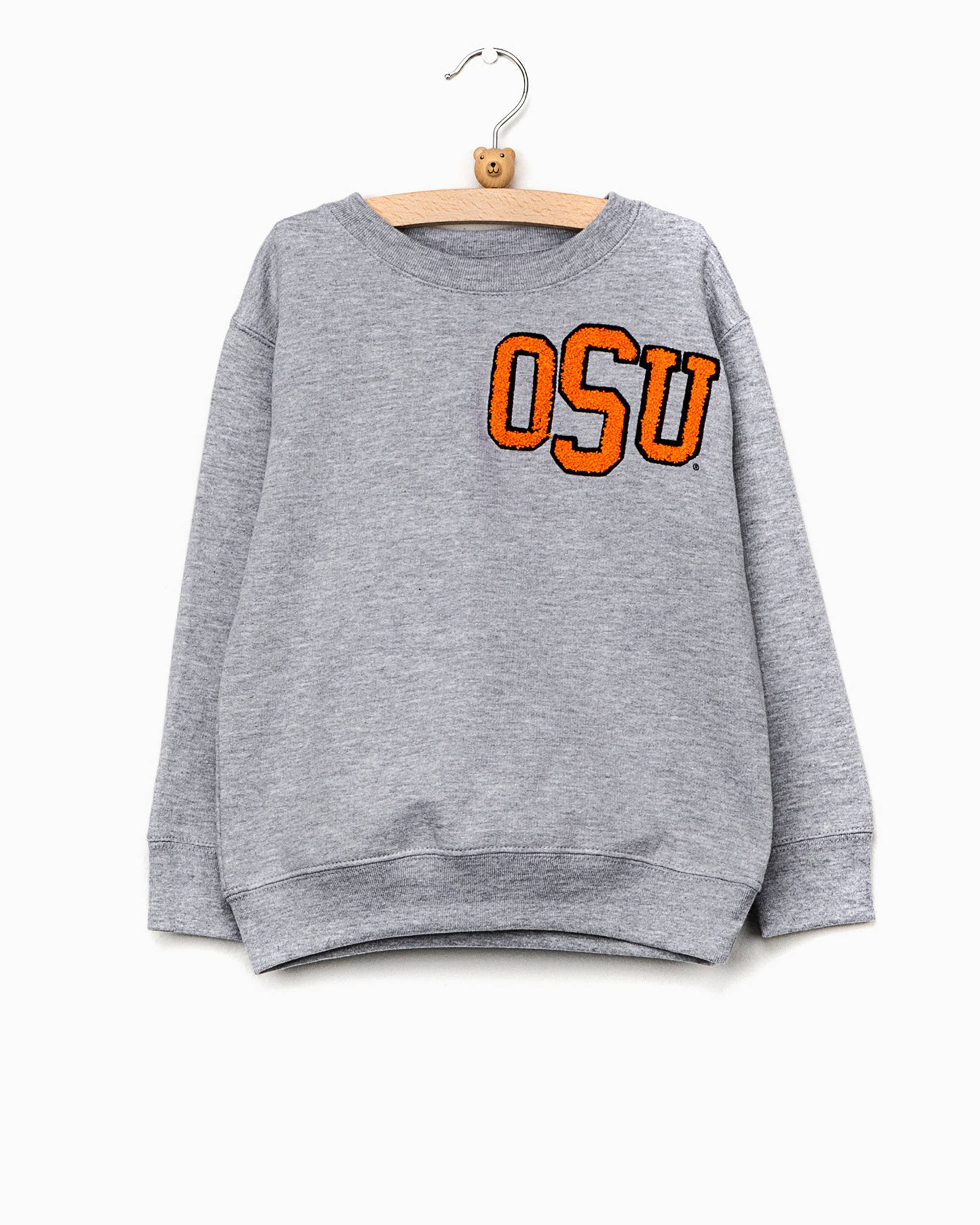 Children's Osu Cowboys Chenille Patch Gray Sweatshirt T-Shirts, Hoodie | PodTeesHub.com