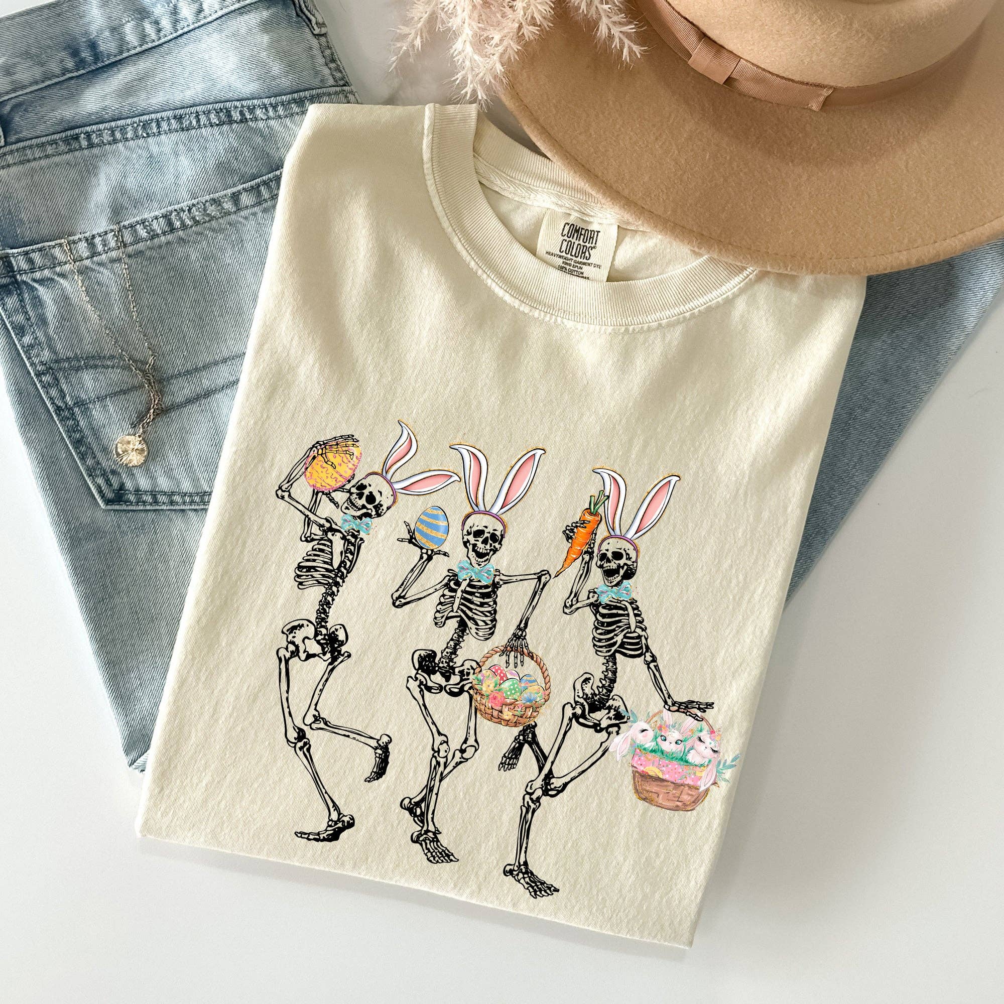 Dancing Easter Skeleton, Rabbit, Bunnies Tshirt Hoodie, Sweatshirt | PodTeesHub.com