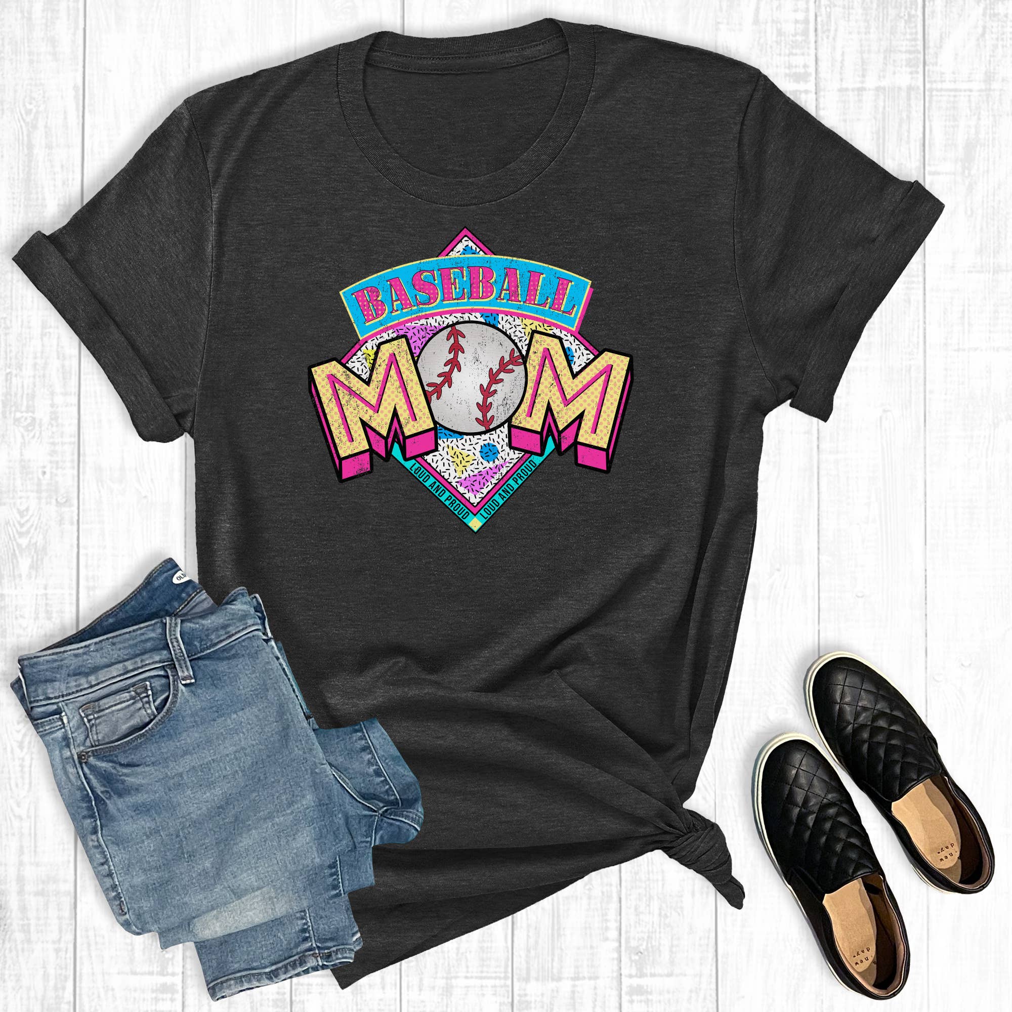 Retro Baseball Mom Graphic Tee Hoodie, Sweatshirt | PodTeesHub.com