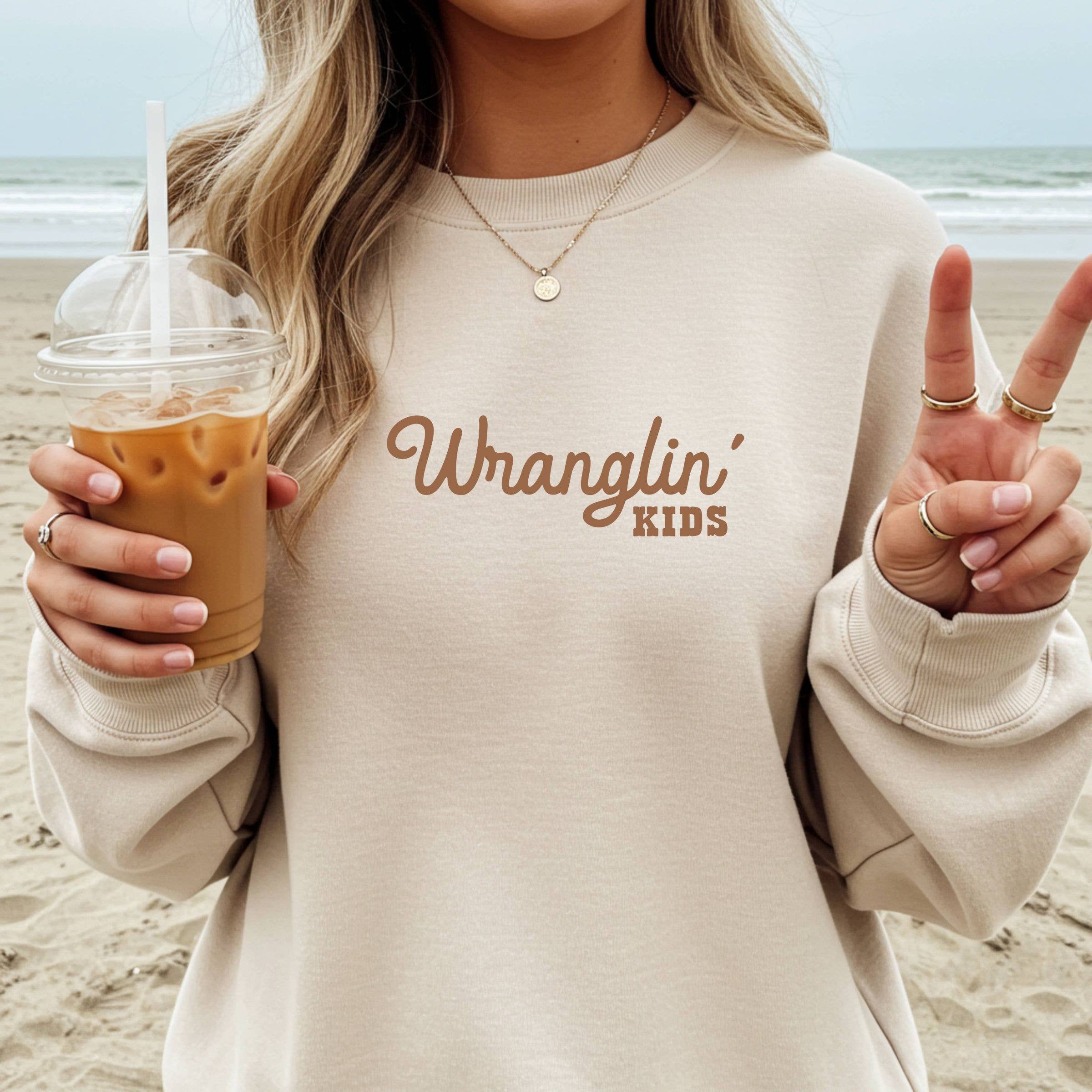 Wranglin Kids Graphic Sweatshirt -Western Graphic Tee Hoodie | PodTeesHub.com