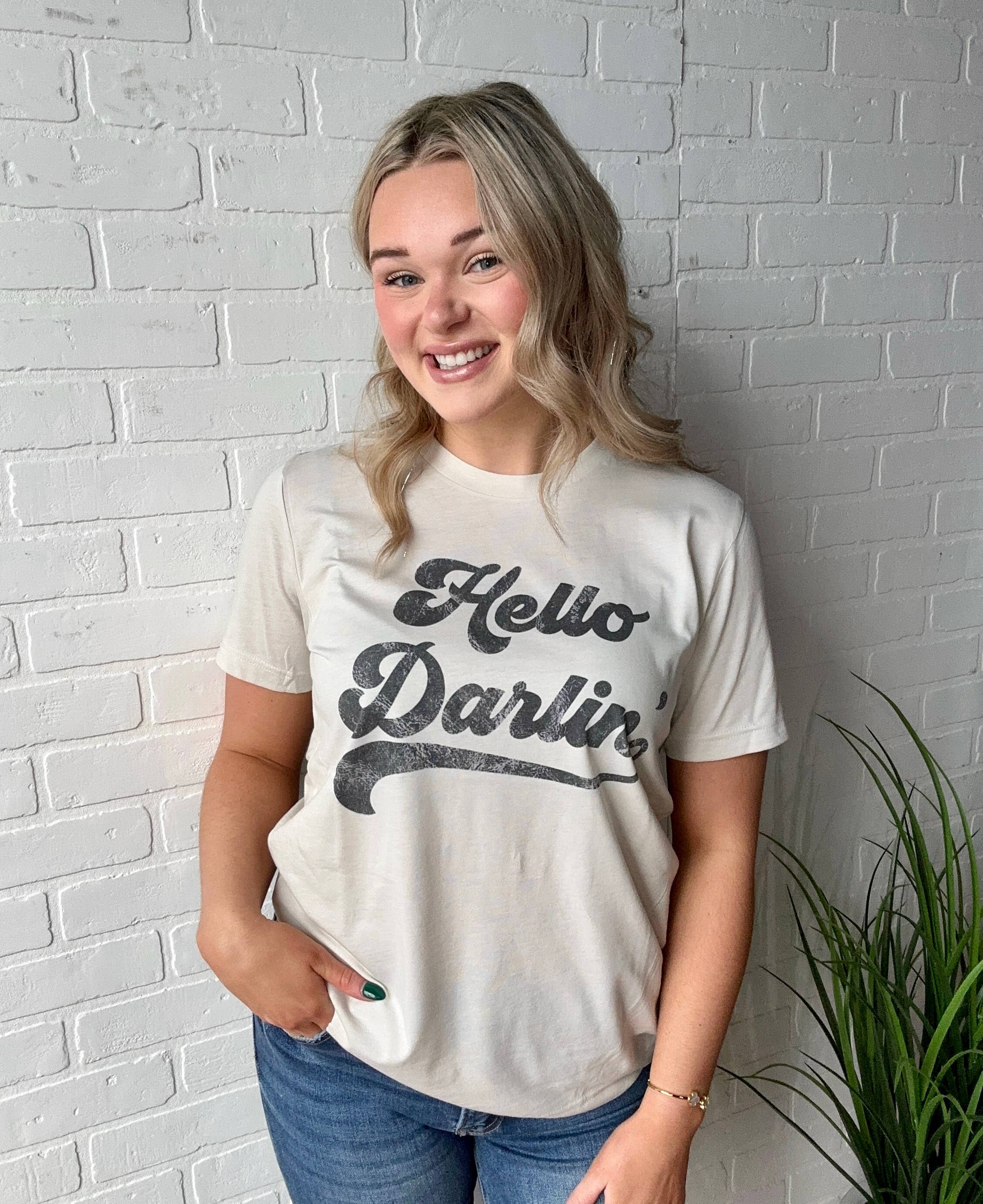 Hello Darling Graphic Tee Hoodie, Sweatshirt | PodTeesHub.com