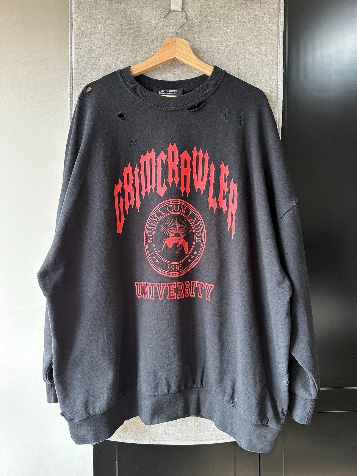 Simons Raf Simons Ss22 Grimcrawler University Sweatshirt Size 1 T-Shirts, Hoodie | PodTeesHub.com