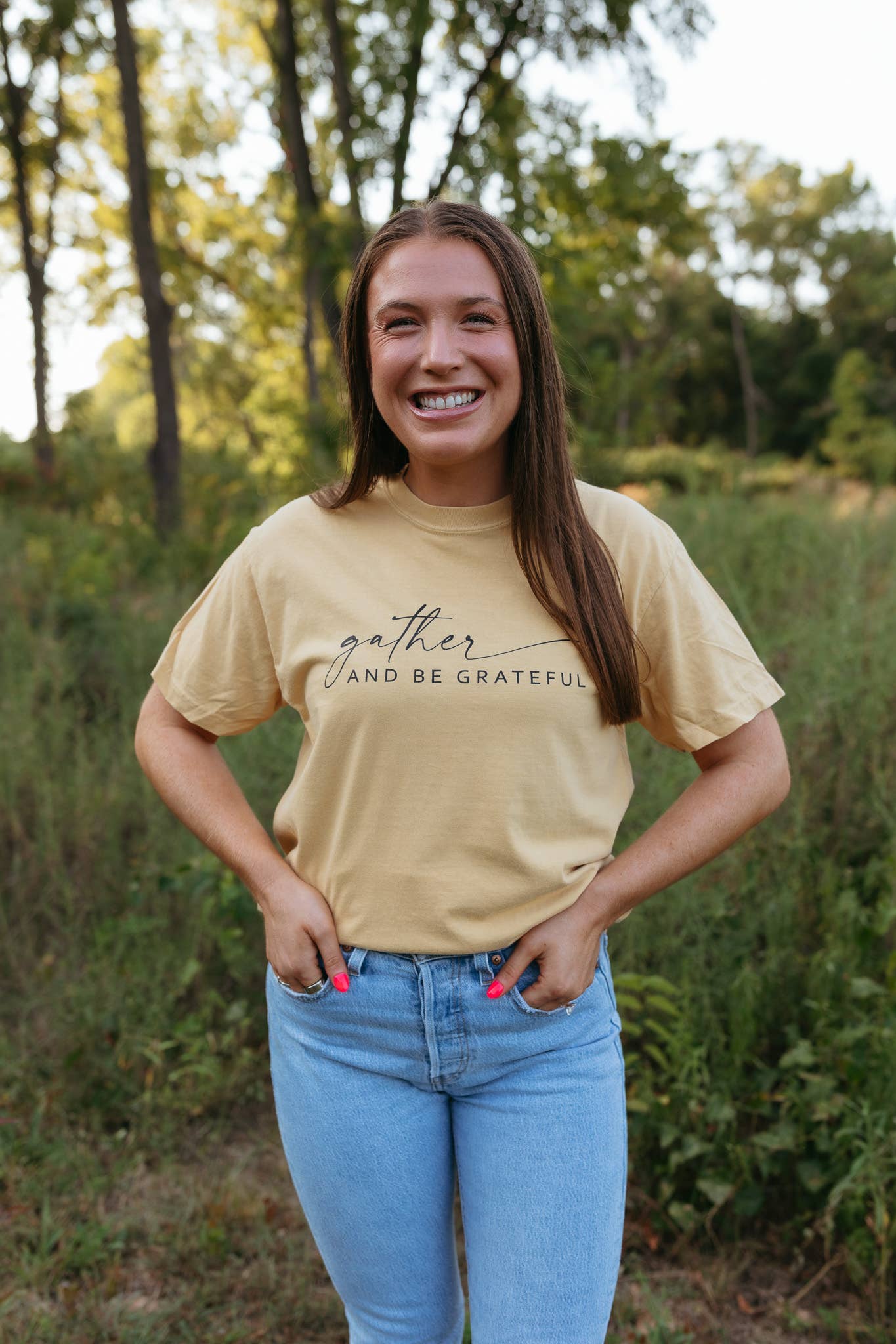 Gather and Be Grateful Fall Graphic Tee - Thanksgiving Tee Hoodie, Sweatshirt | PodTeesHub.com
