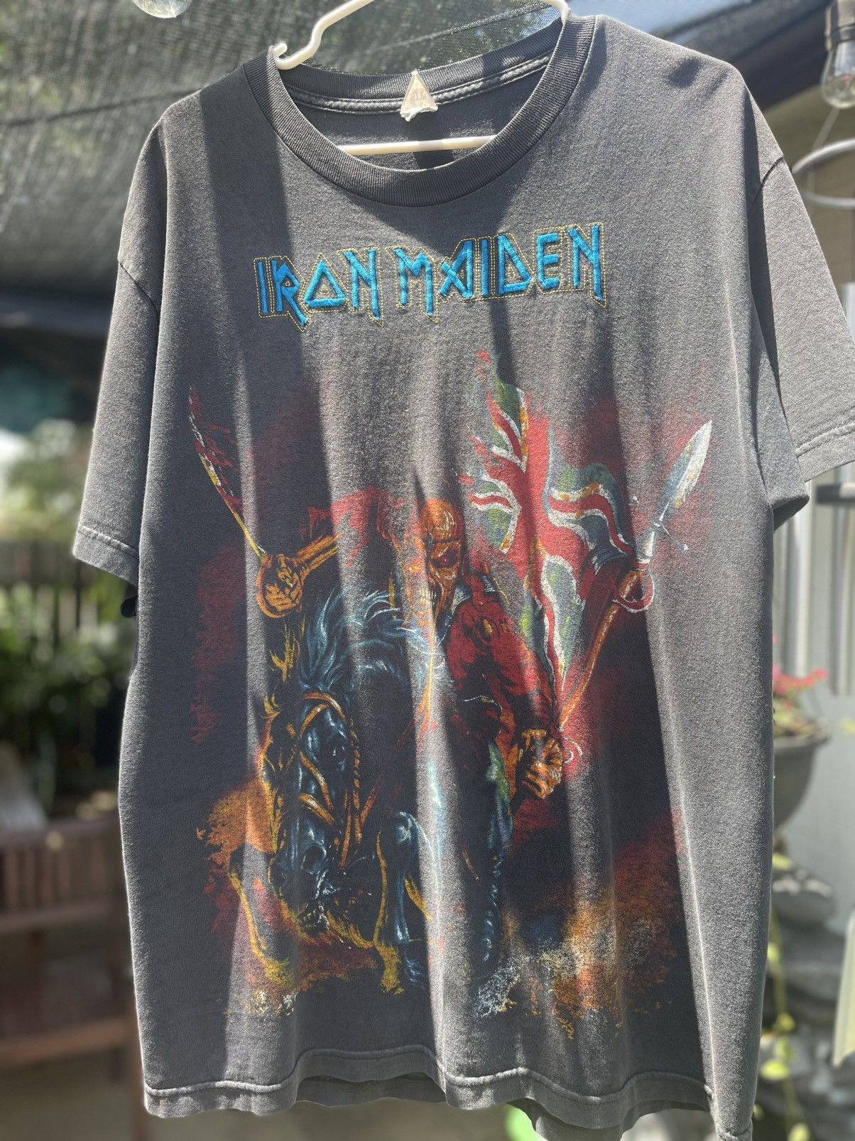 Band Tees Vintage 2000s Embroidered Iron Maiden All Over Print Tee Hoodie, Sweatshirt | PodTeesHub.com