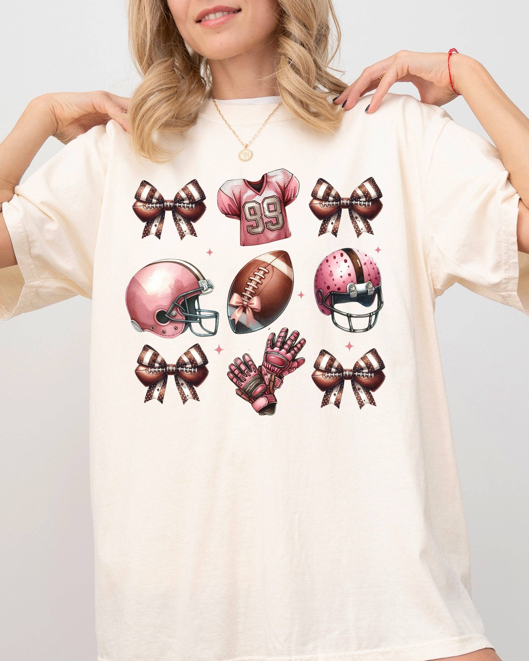 Football Icons, Bow, Ribbon Ghost Western Halloween Tshirt Hoodie, Sweatshirt | PodTeesHub.com
