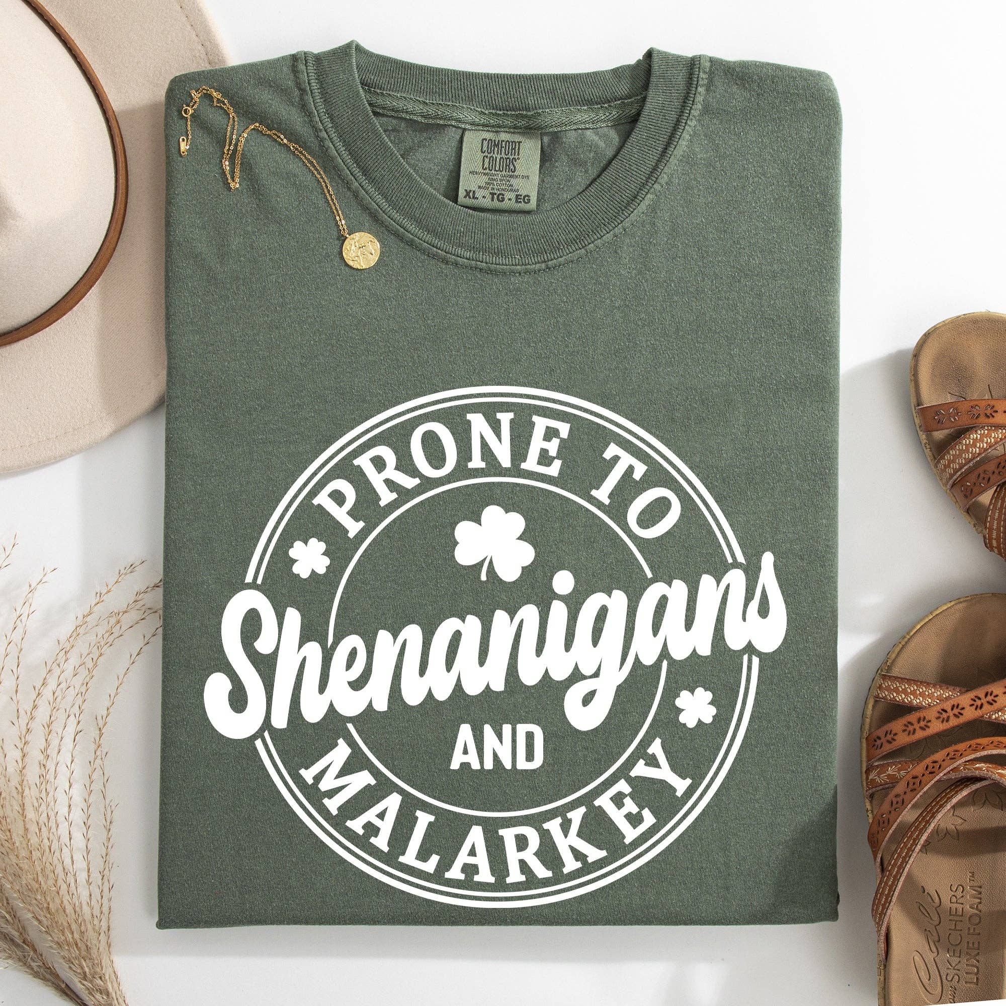 Prone To Shenanigans and Malarkey, St Patrick's Day Tshirt Hoodie, Sweatshirt | PodTeesHub.com