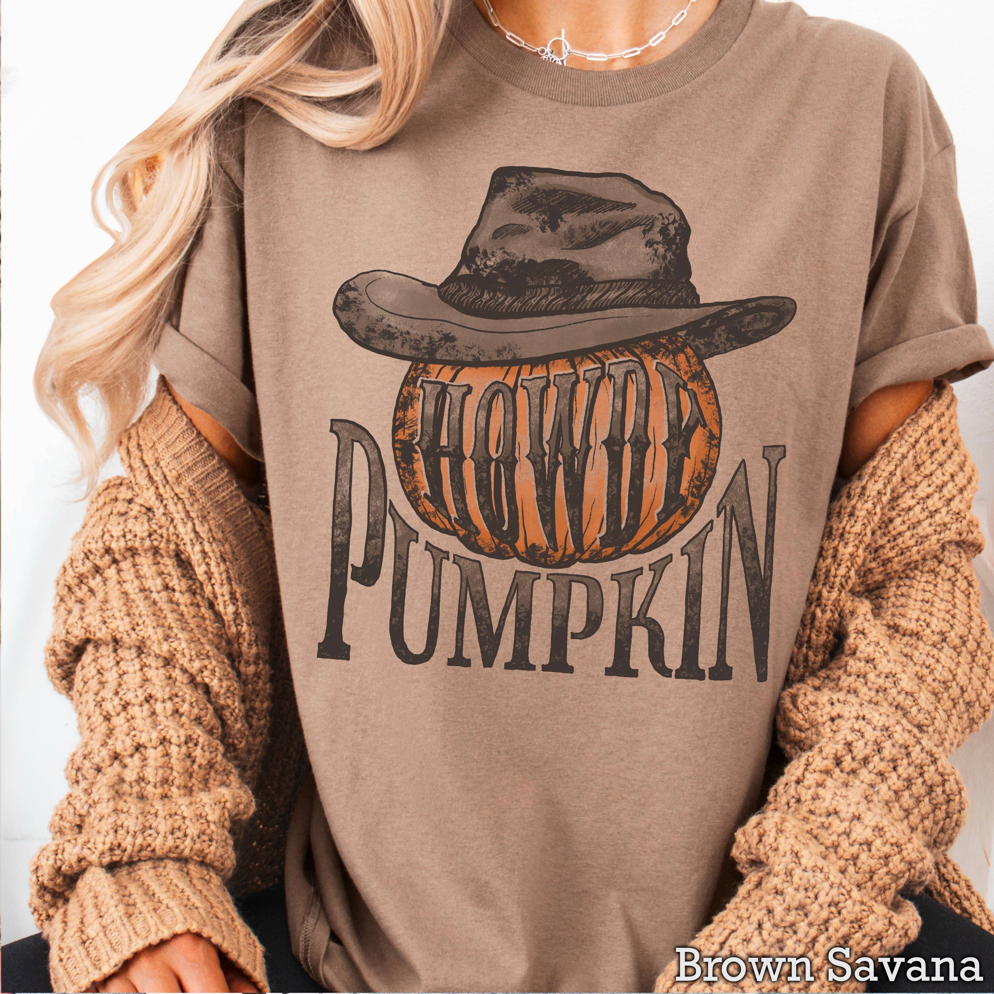 Howdy Pumpkin Fall 2025  Graphic Tee | Gildan Hoodie, Sweatshirt | PodTeesHub.com