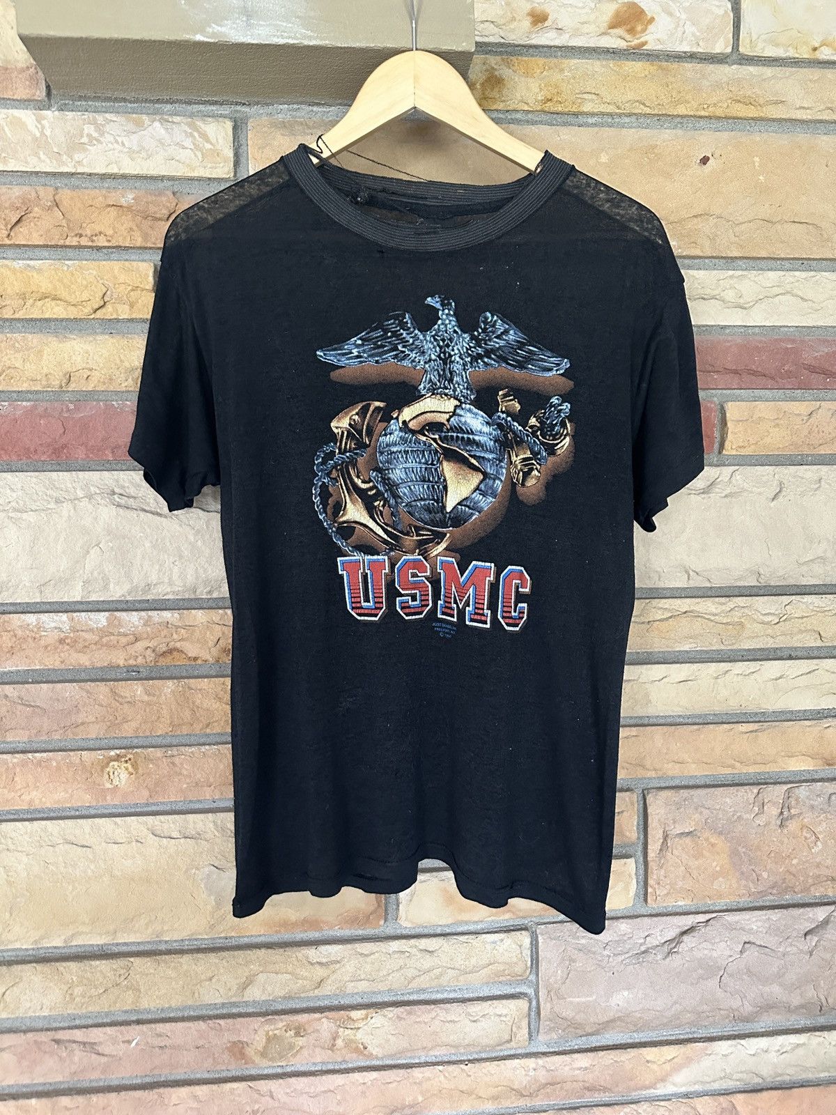 Vintage 80s Usmc 3d Emblem Graphic Tee Hoodie, Sweatshirt | PodTeesHub.com