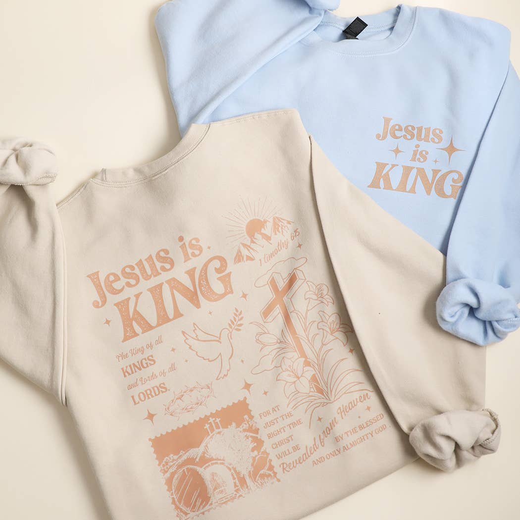 Jesus Is King Heavyweight Distressed Sweatshirt T-Shirts, Hoodie | PodTeesHub.com