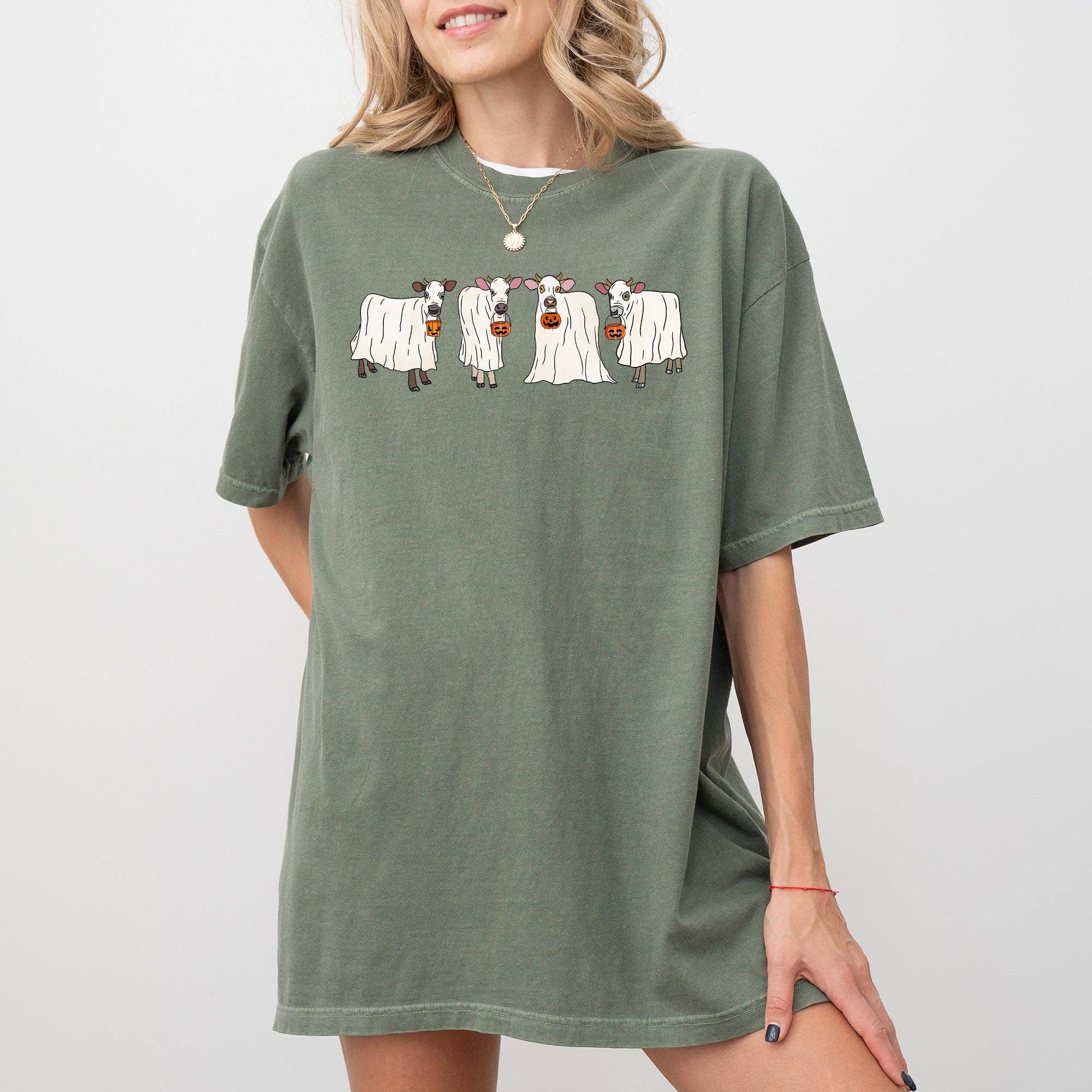 Ghost Cows, Farm, Skeleton, Funny, Spooky Halloween T-Shirt Hoodie, Sweatshirt | PodTeesHub.com