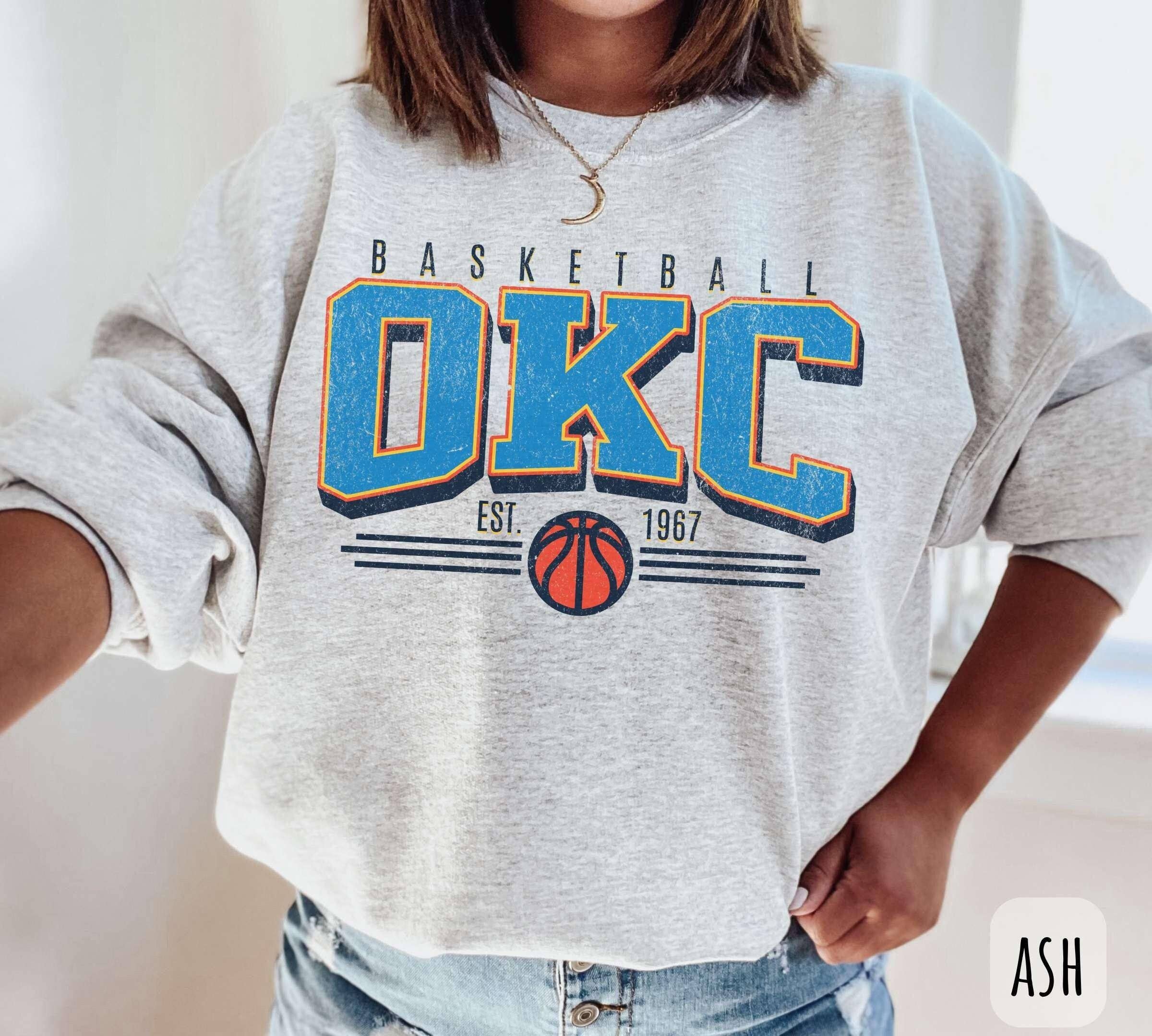 Vintage Oklahoma City Basketball Crewneck Unisex T-Shirt Hoodie, Sweatshirt | PodTeesHub.com