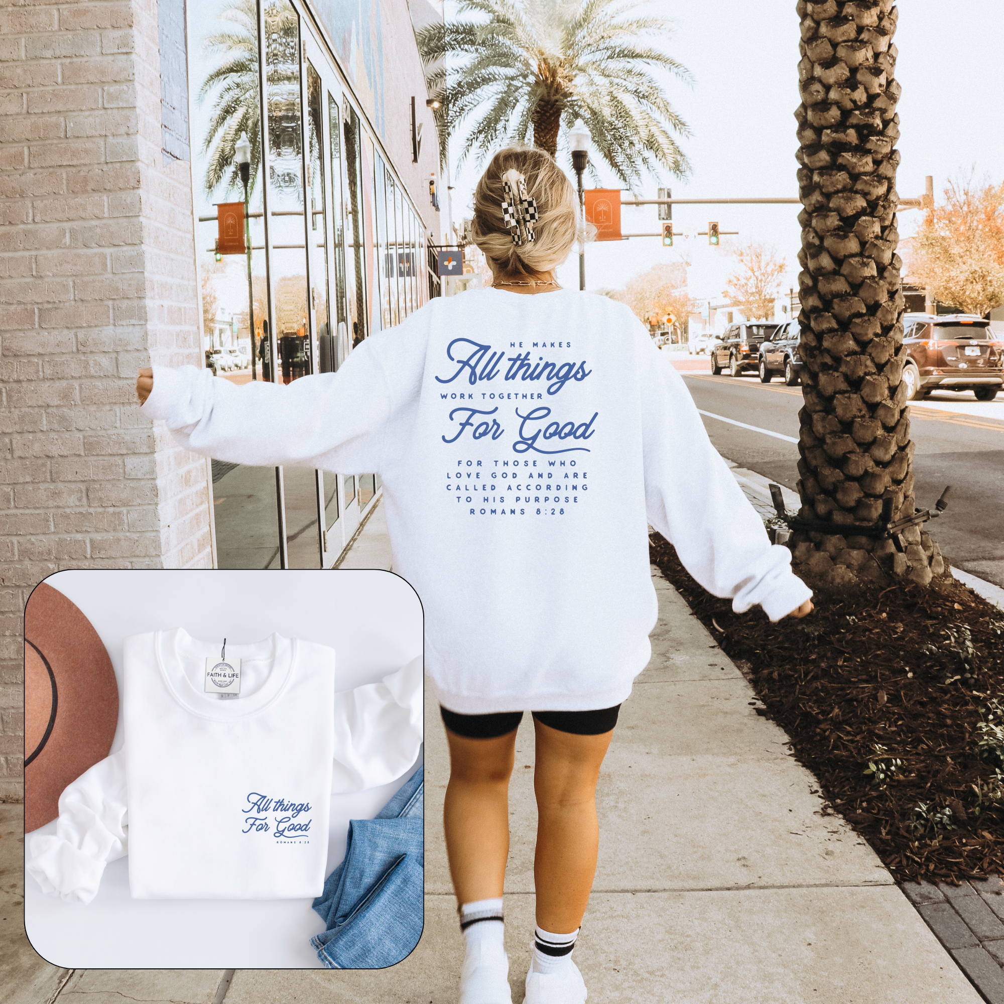 All Things Work Together For Good Cozy Crewneck Sweatshirt T-Shirts, Hoodie | PodTeesHub.com