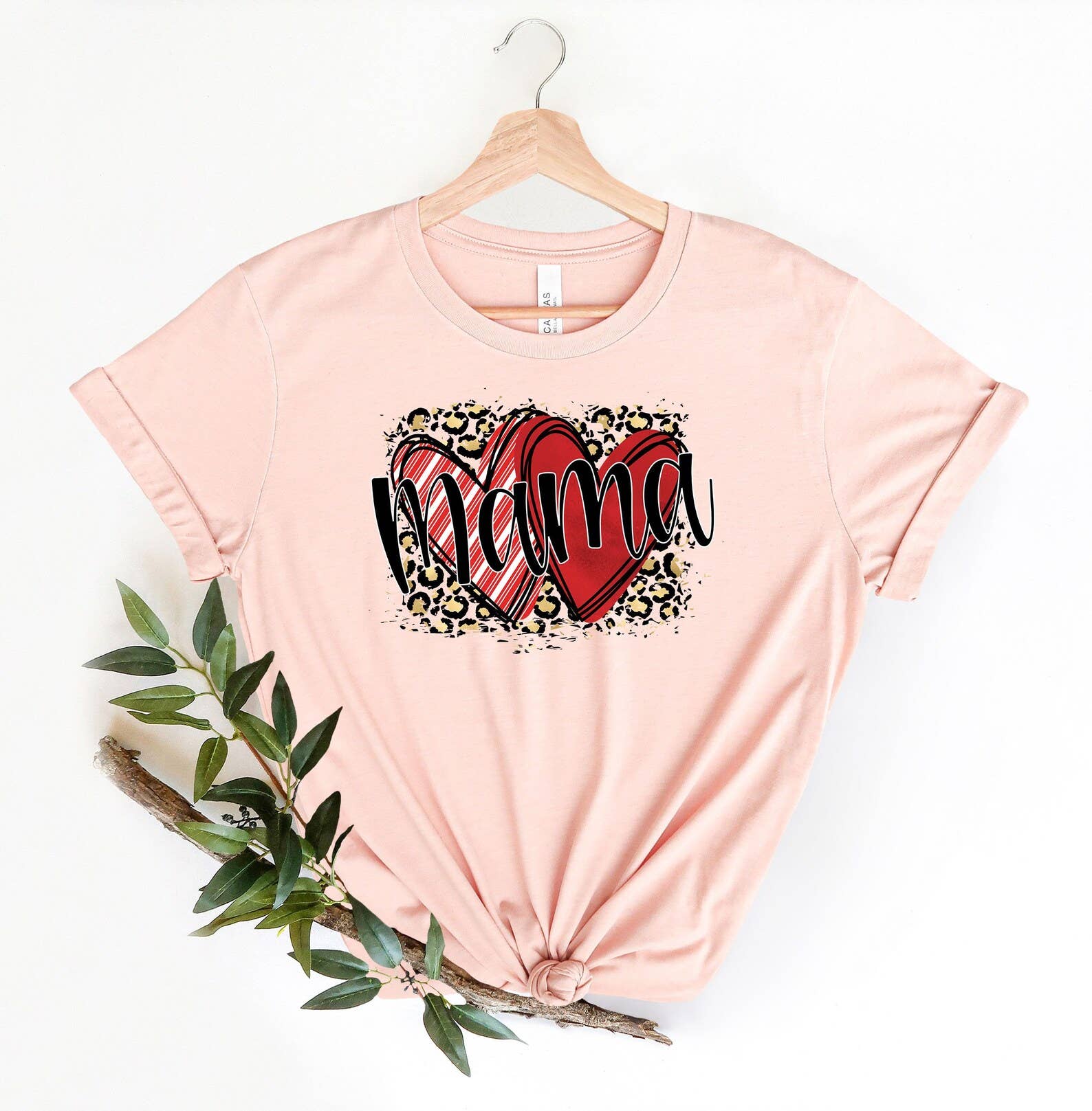 Mama Double Heart T-Shirt Hoodie, Sweatshirt | PodTeesHub.com