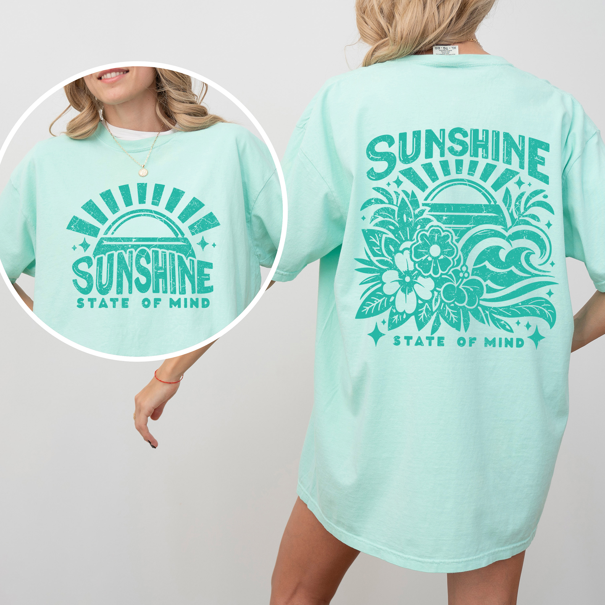 Sunshine State of Mind, Retro Retro Beach, Summer T-Shirt Hoodie, Sweatshirt | PodTeesHub.com