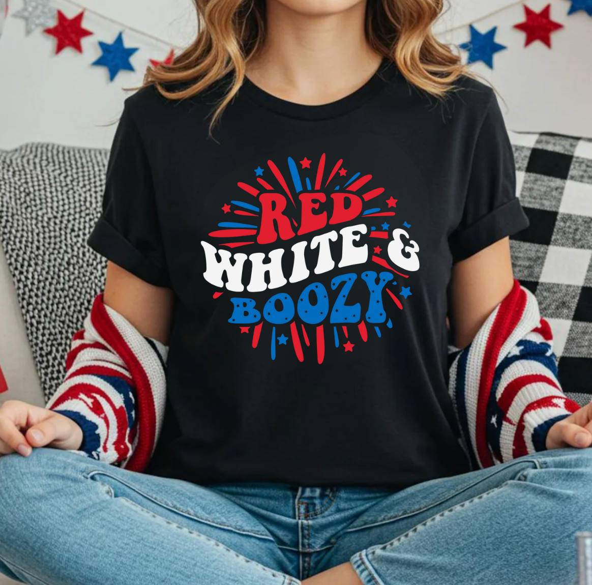 Red,  White, & Boozy Tee Hoodie, Sweatshirt | PodTeesHub.com