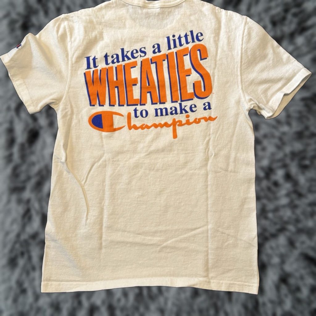 Champion Wheaties Breakfast Of Champions Vintage Style Retro Graphic T Shirt Cereal Small Men Short Hoodie, Sweatshirt