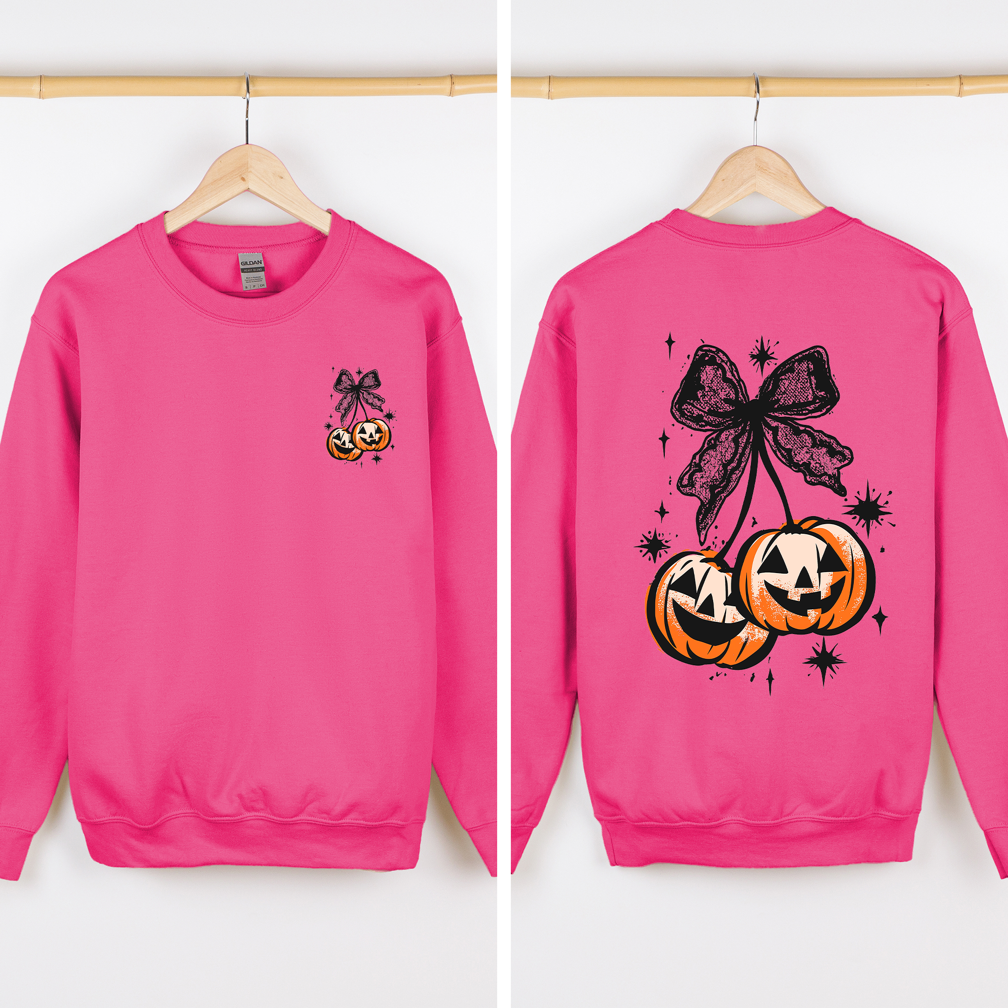 Halloween Cherry Pumpkins, Cute, Front and Back Sweatshirt T-Shirts, Hoodie | PodTeesHub.com