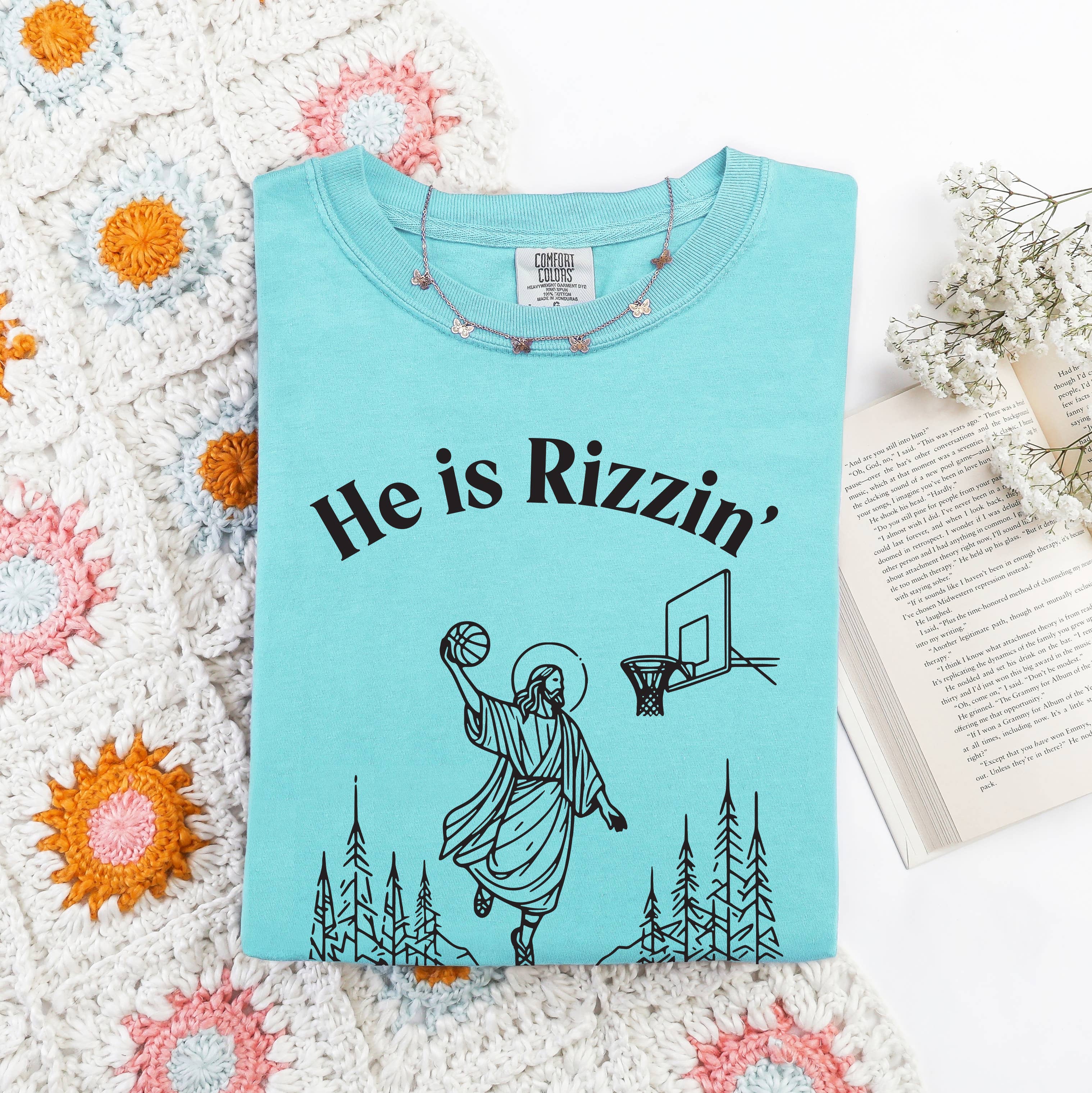 He Is Rizzin Easter Shirt, He Is Risen, Funny Easter Shirt Hoodie, Sweatshirt | PodTeesHub.com
