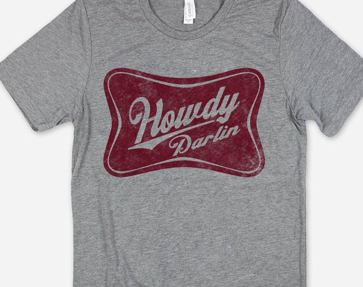 Howdy Darlin - Country Western Retro Beer Bella Canvas Shirt Hoodie, Sweatshirt | PodTeesHub.com