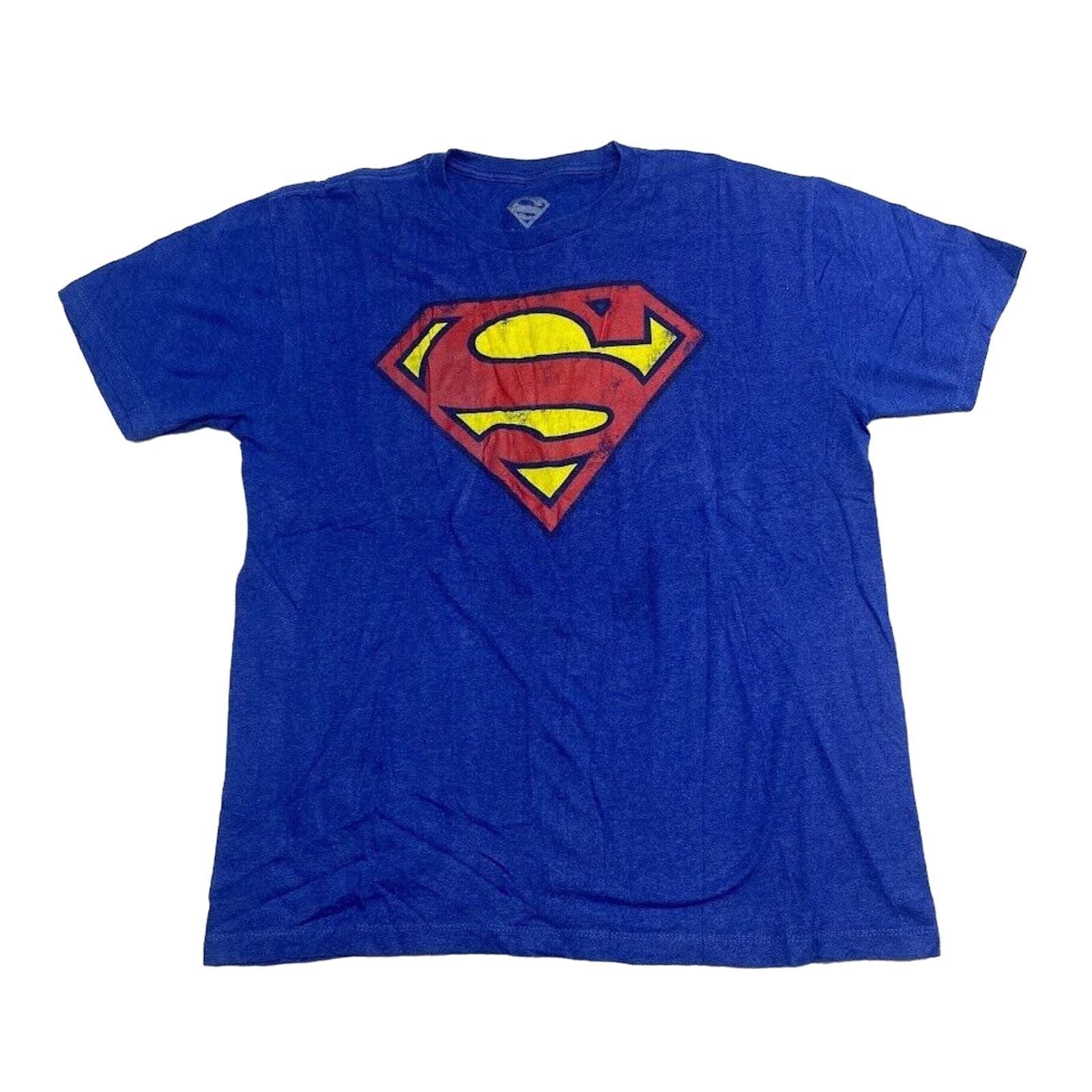 Dc Superman Logo Tee Thrifted Vintage Style Size L Hoodie, Sweatshirt | PodTeesHub.com