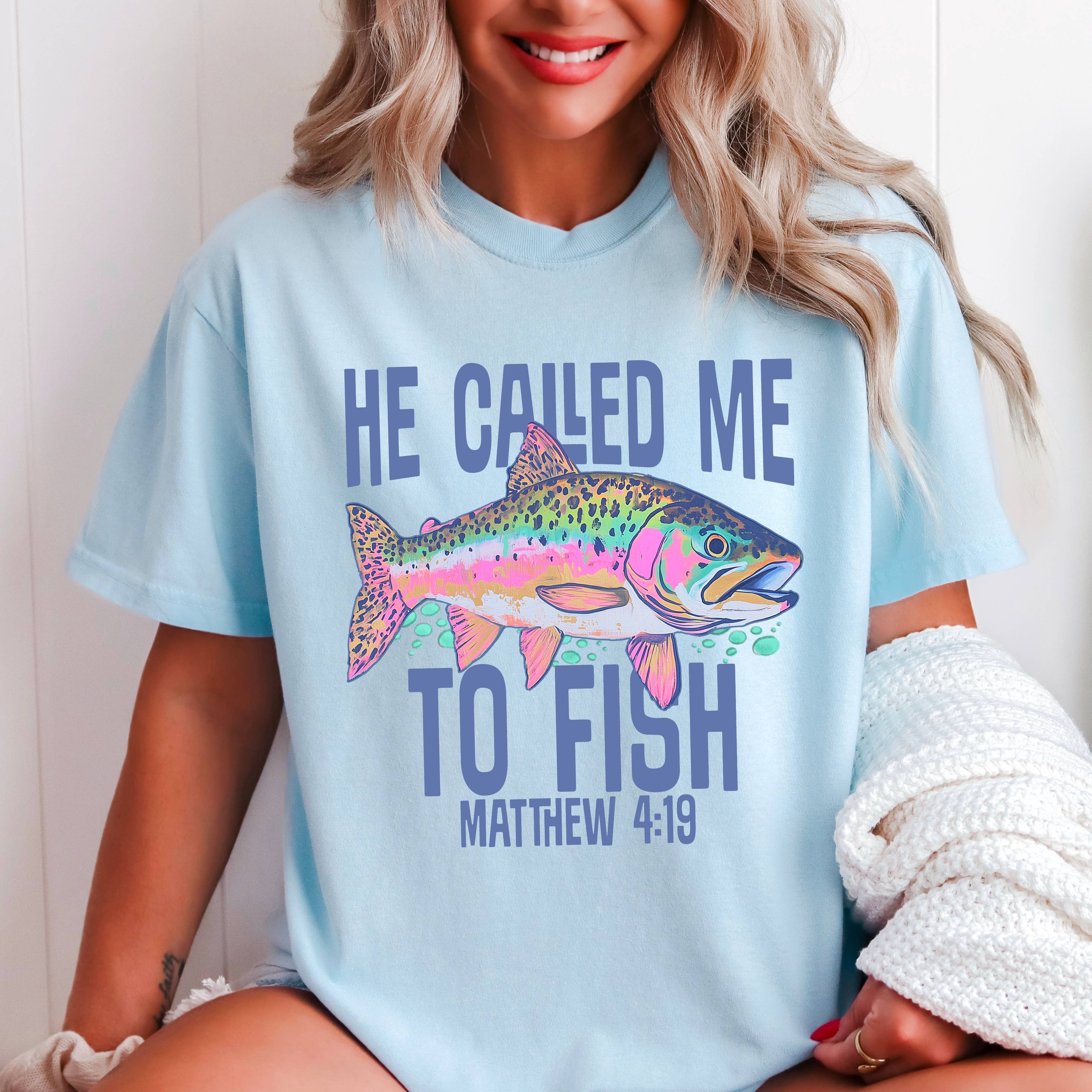 He Called Me To Fish Christian T-Shirt | Comfort Color Hoodie, Sweatshirt | PodTeesHub.com