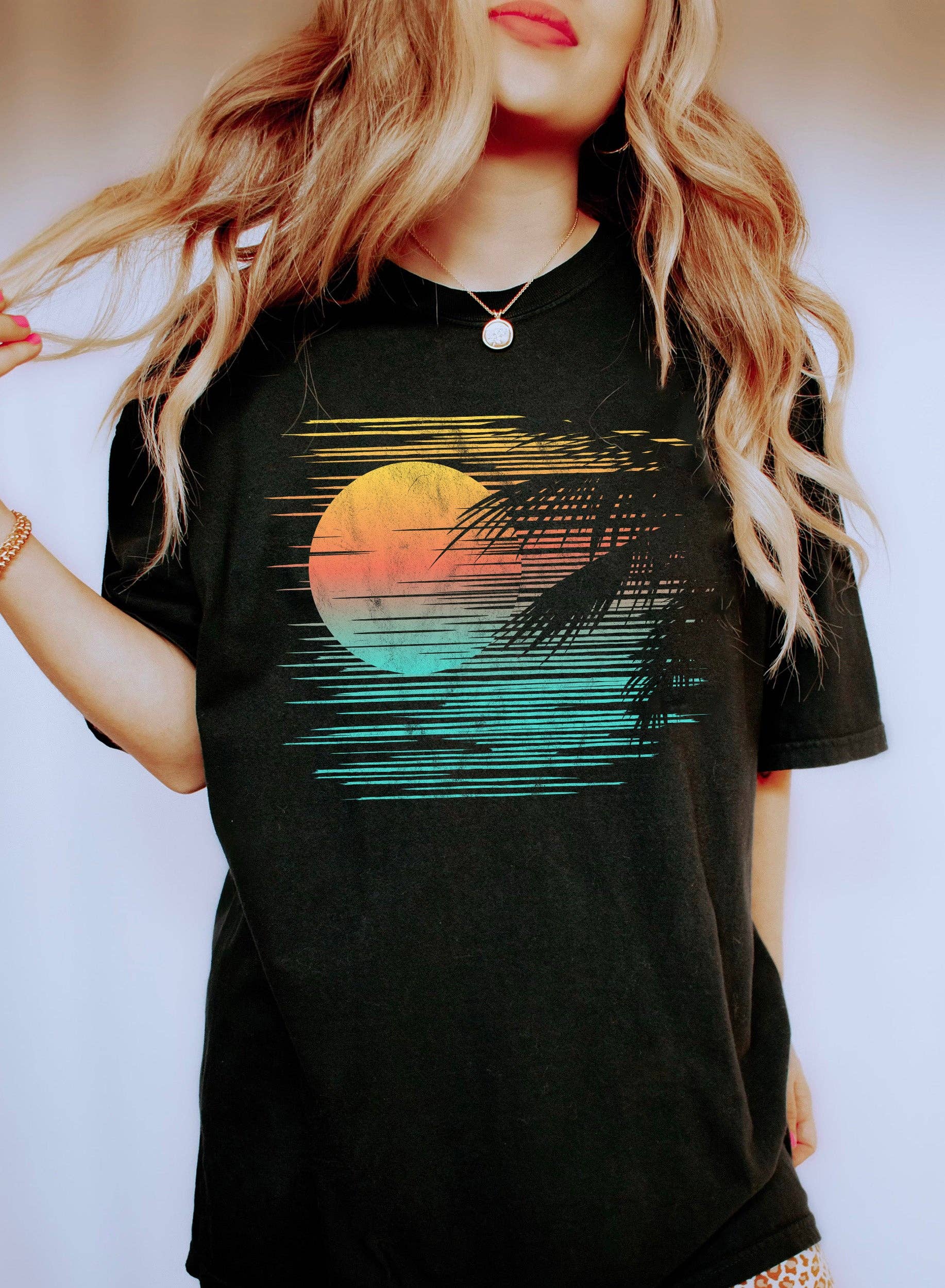 Sunset Beach View T-Shirt Hoodie, Sweatshirt | PodTeesHub.com
