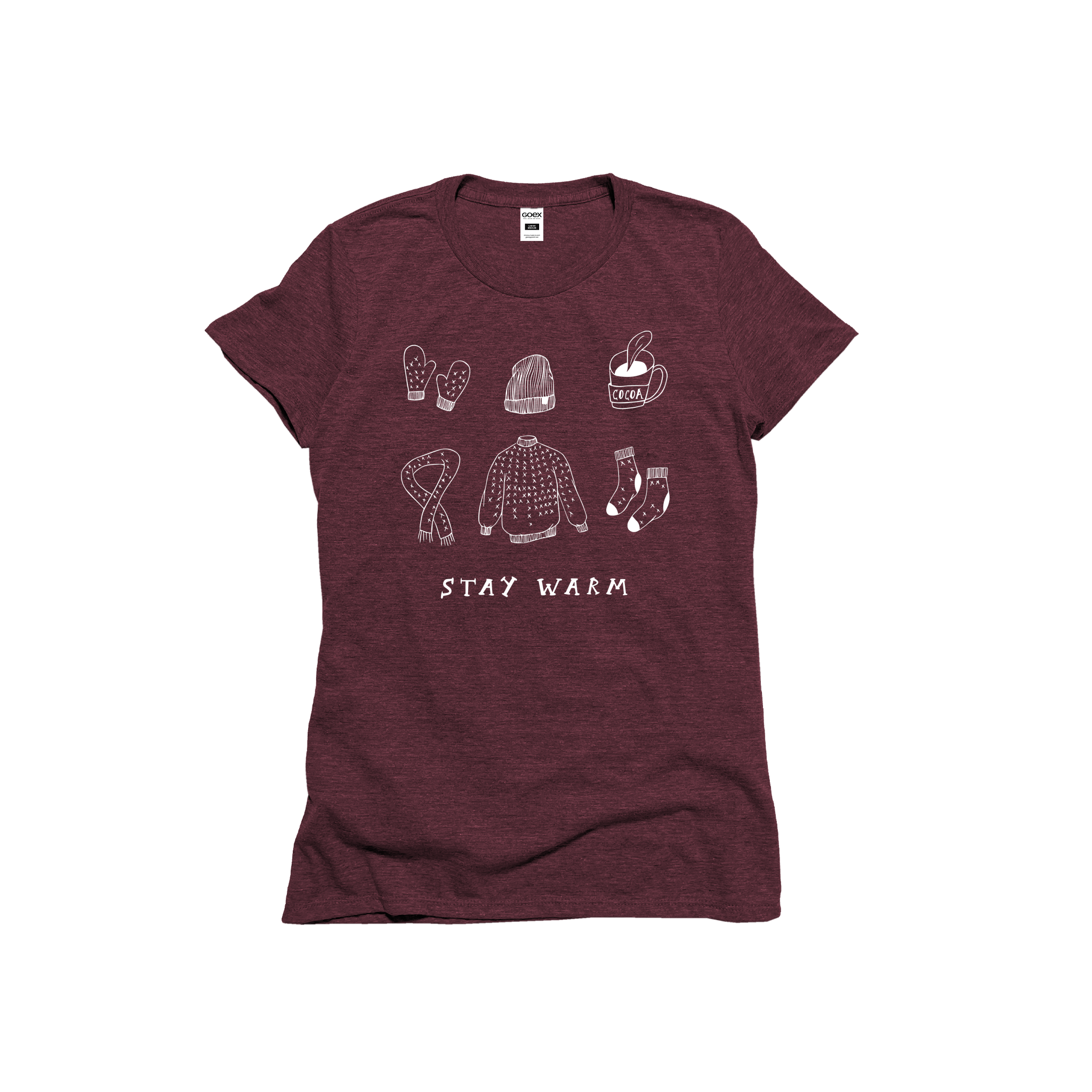Stay Warm Ladies Triblend Holiday Graphic Tee Hoodie, Sweatshirt | PodTeesHub.com