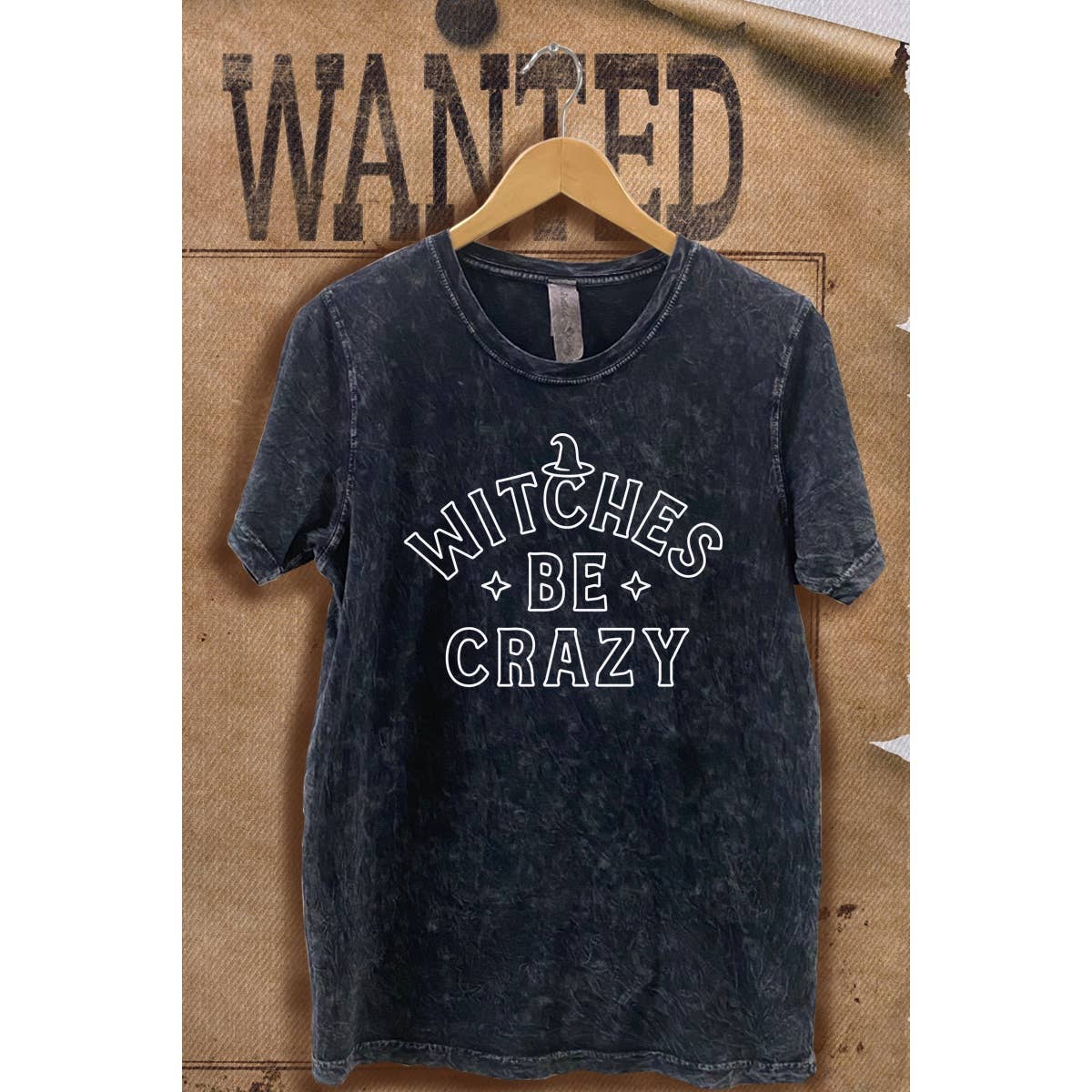 Wiches Be Crazy Vintage  Mineral Wash  Graphic  Tee Hoodie, Sweatshirt | PodTeesHub.com