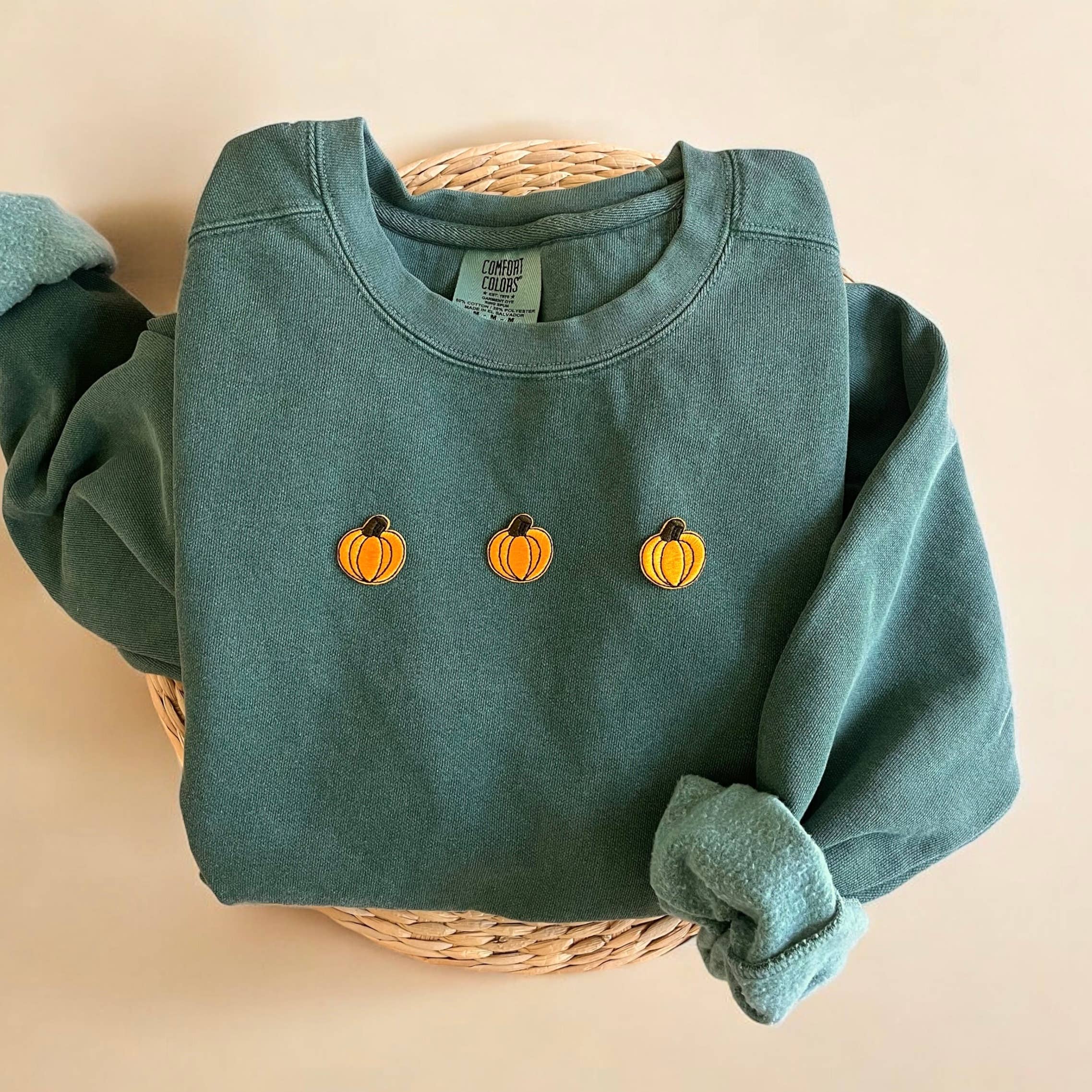 Comfort Colors® Pumpkin Sweatshirt, Fall Sweatshirts Women T-Shirts, Hoodie | PodTeesHub.com