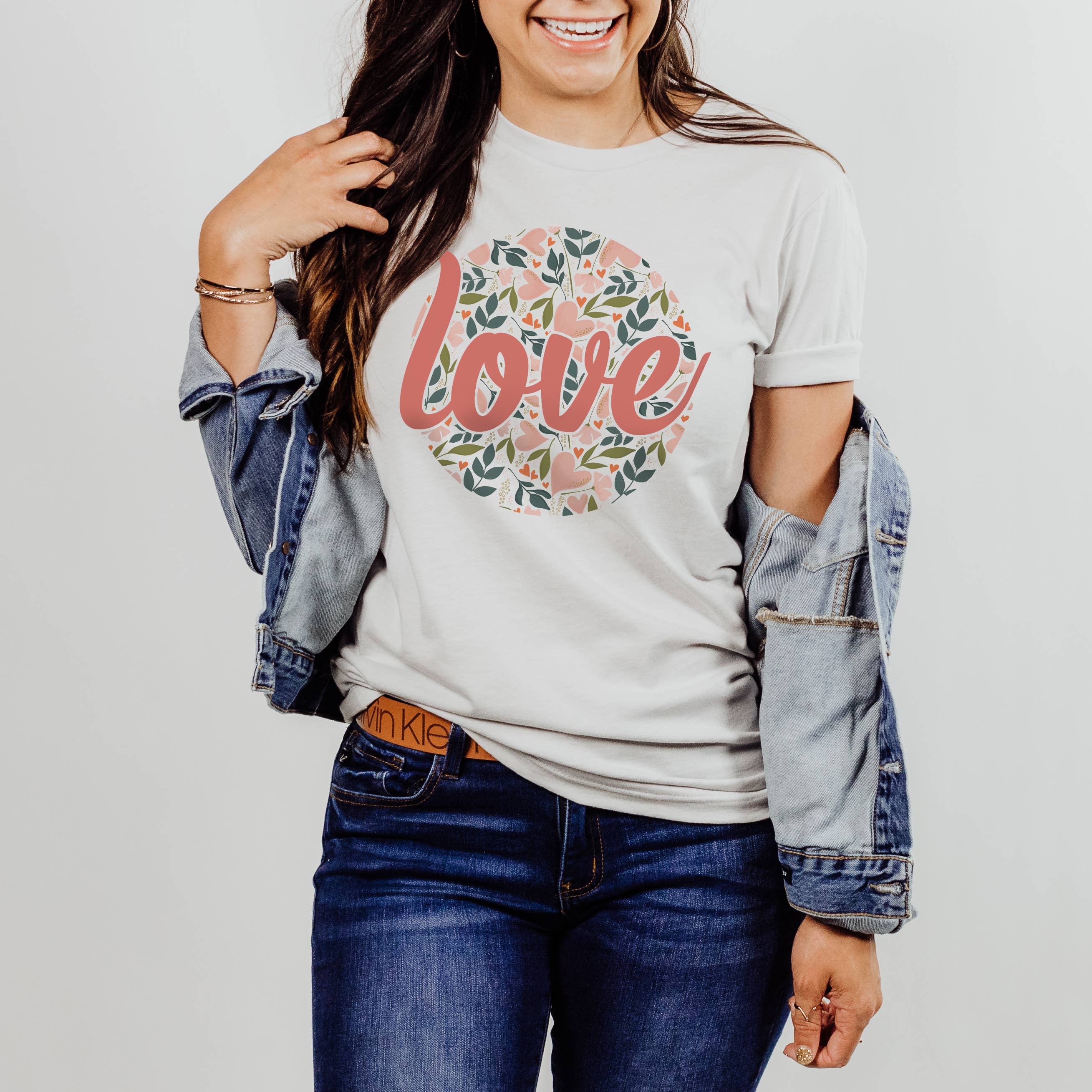Love Floral Circle Tee | Valentine's Day | Sizes XS-2XL Hoodie, Sweatshirt | PodTeesHub.com