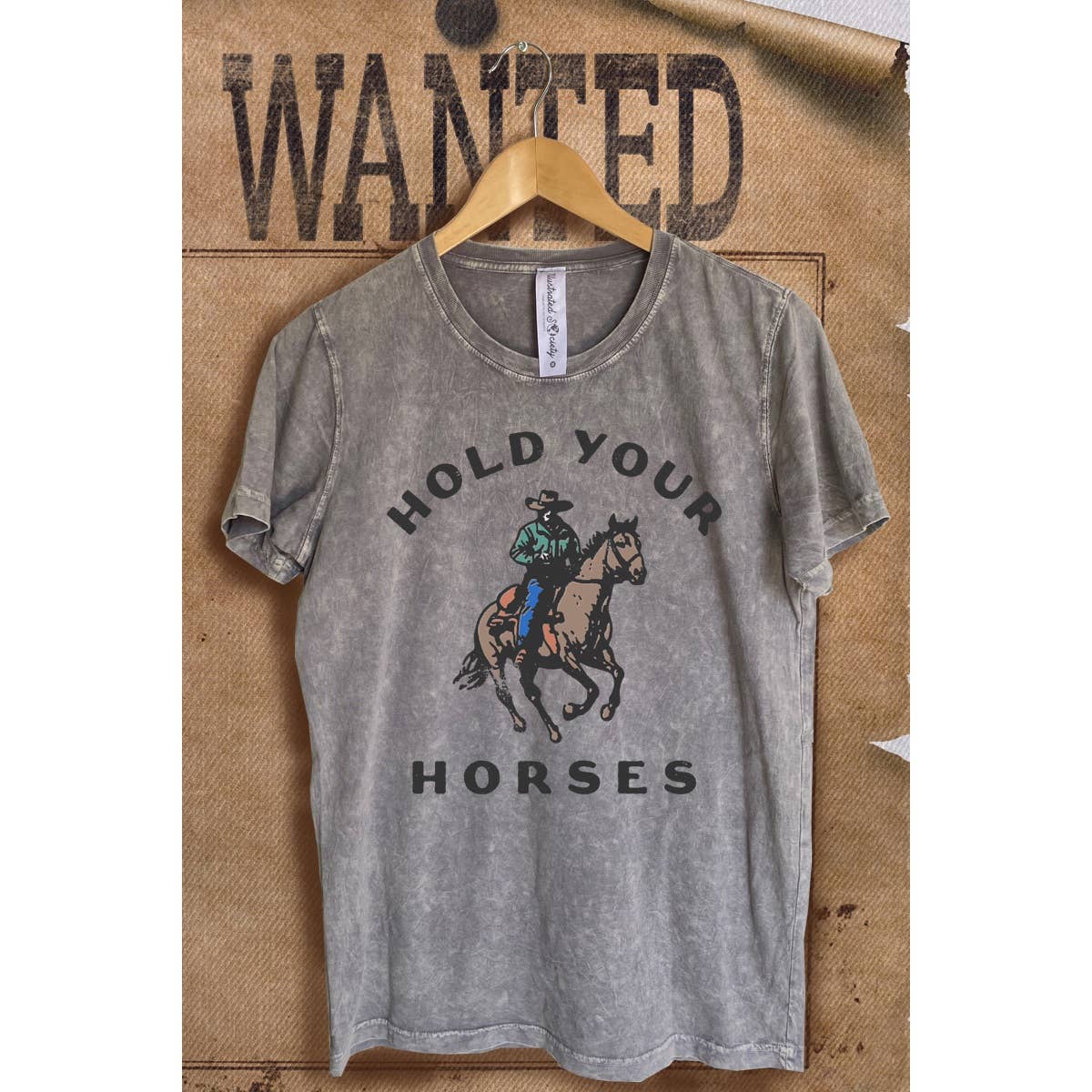 Hold Your Horses Weatern Vintage  Mineral Wash  Graphic  Tee Hoodie, Sweatshirt | PodTeesHub.com