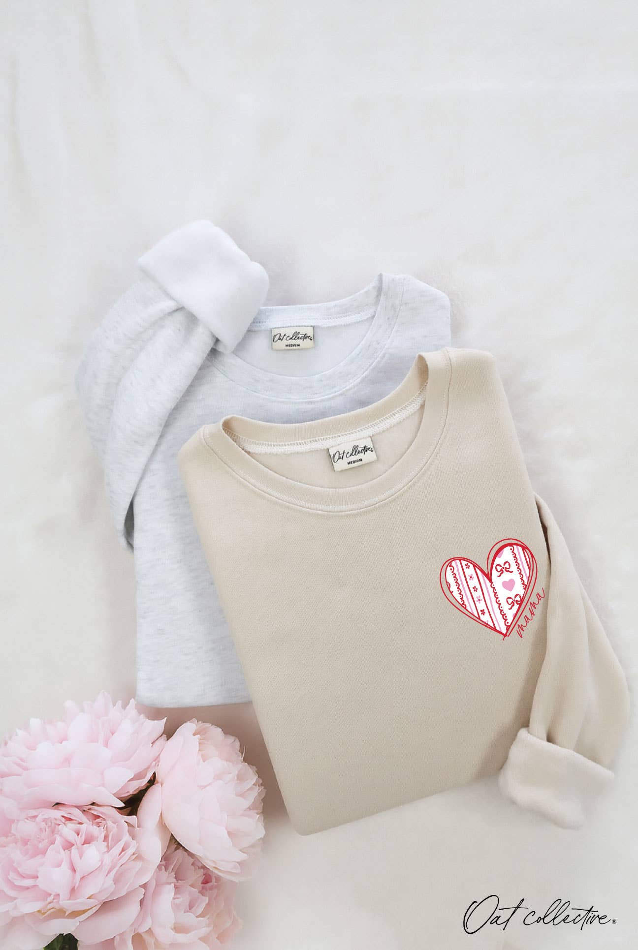 Mama Heart with Pattern Side Graphic Sweatshirt T-Shirts, Hoodie | PodTeesHub.com
