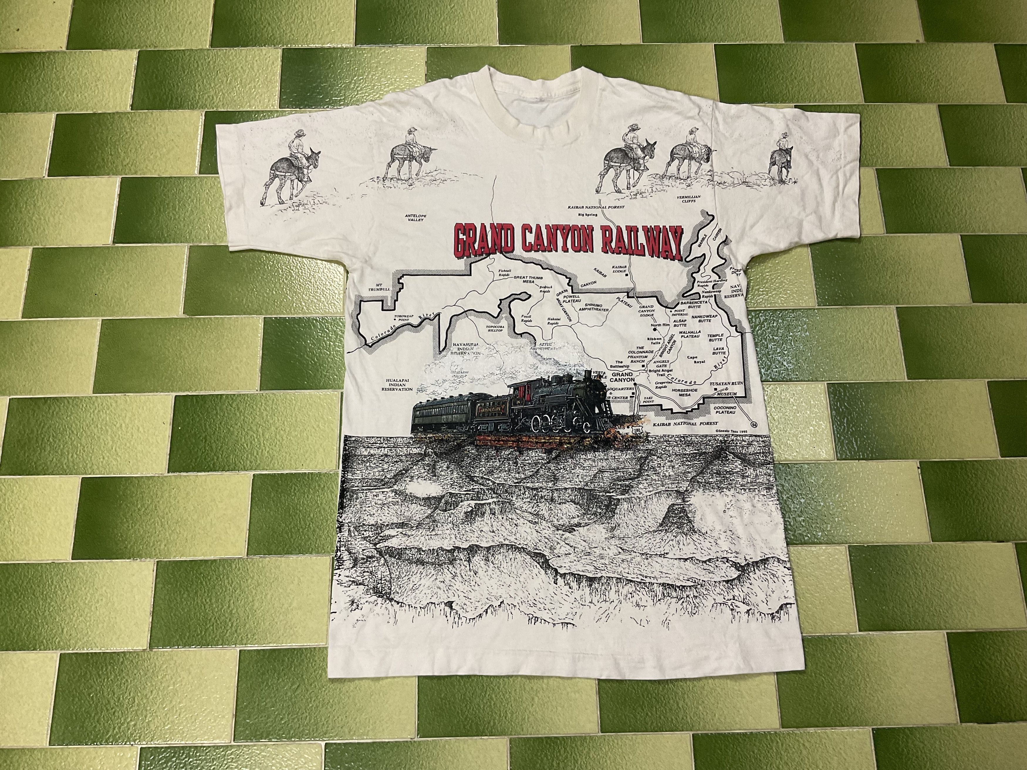 Vintage 1995 Grand Canyon Railway All Over Print T Shirt Hoodie, Sweatshirt | PodTeesHub.com