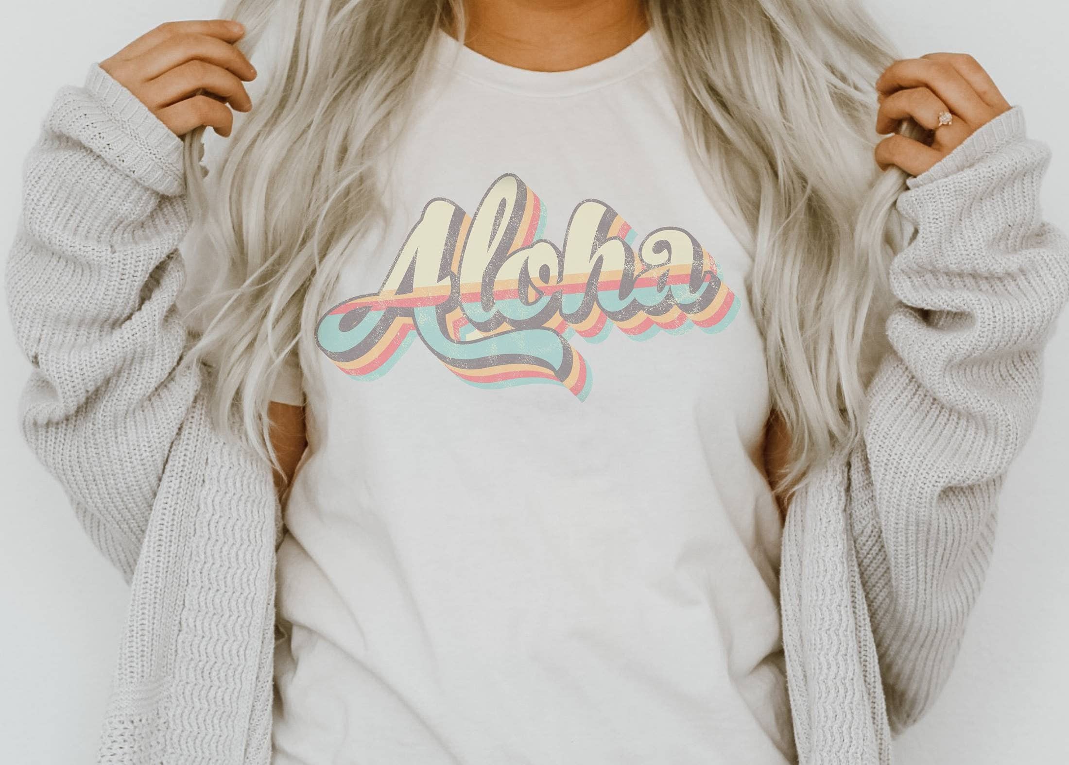 Retro Aloha | Beachy Vibes Tee Hoodie, Sweatshirt | PodTeesHub.com