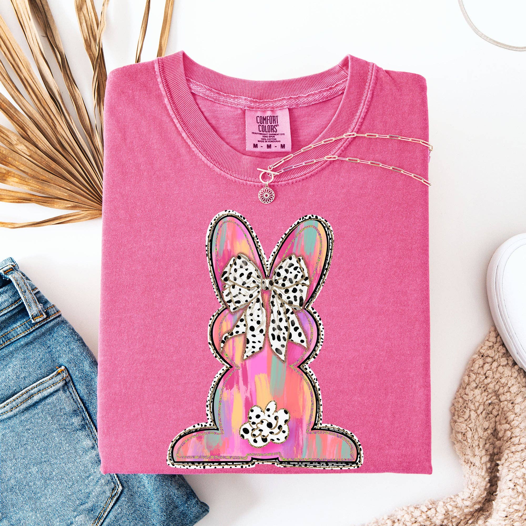 Painted, Colorful Dalmatian Easter Bunny Jesus Rabbit Tshirt Hoodie, Sweatshirt | PodTeesHub.com