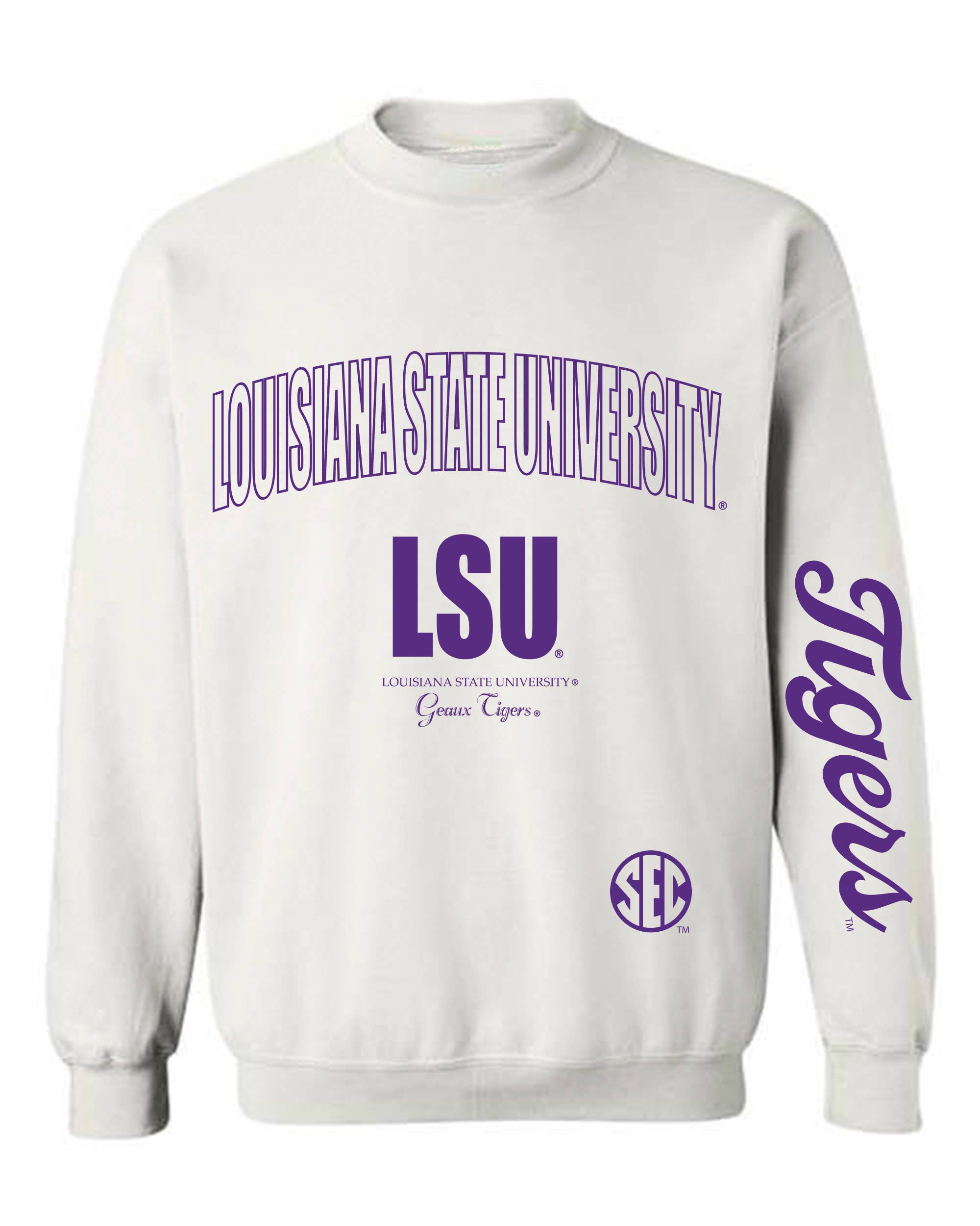 Louisiana State Univ. Tigers Sec Sporty White Sweatshirt T-Shirts, Hoodie | PodTeesHub.com