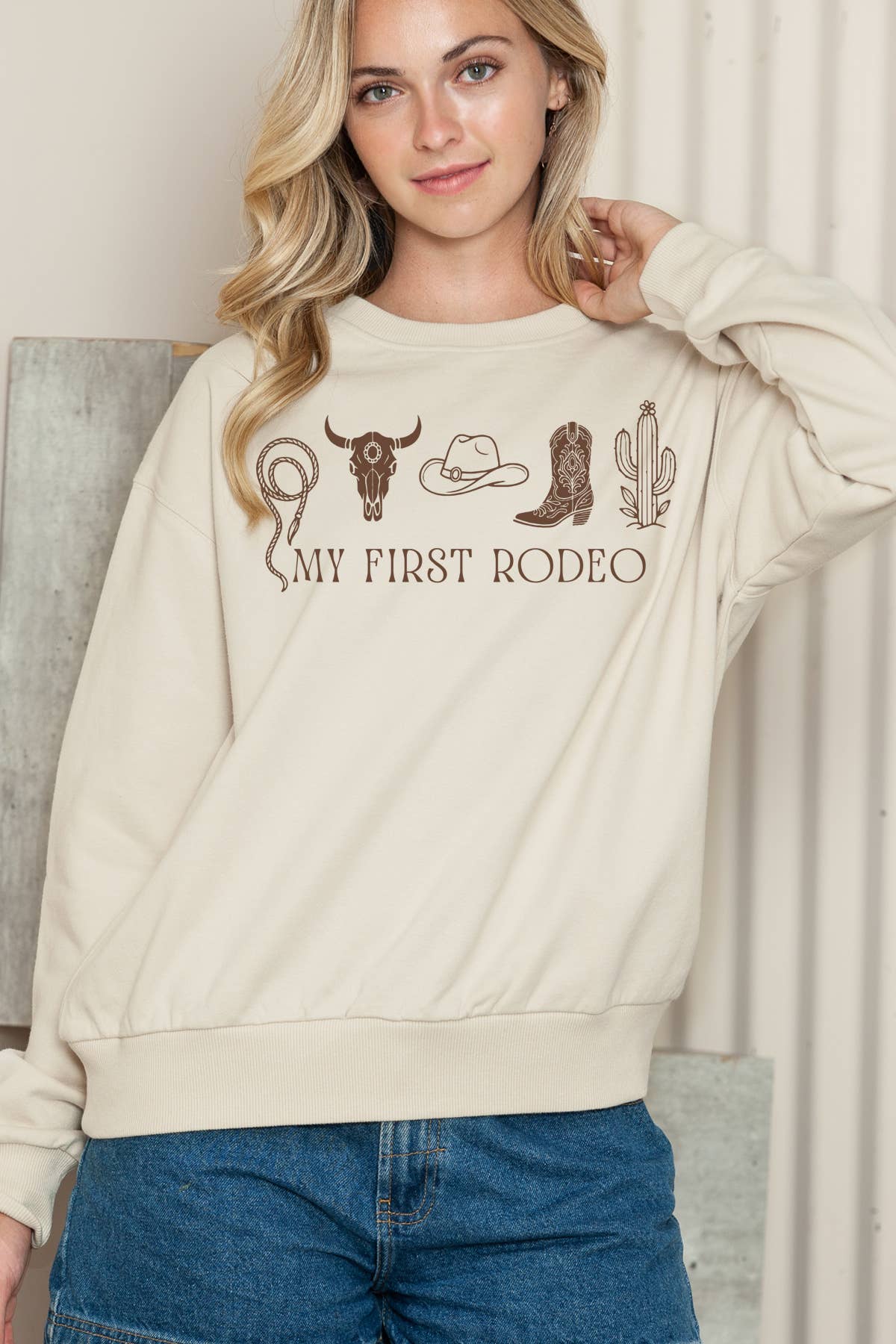 Women Rodeo Graphic Print Pullover Sweater Top T-Shirts, Hoodie, Sweatshirt | PodTeesHub.com