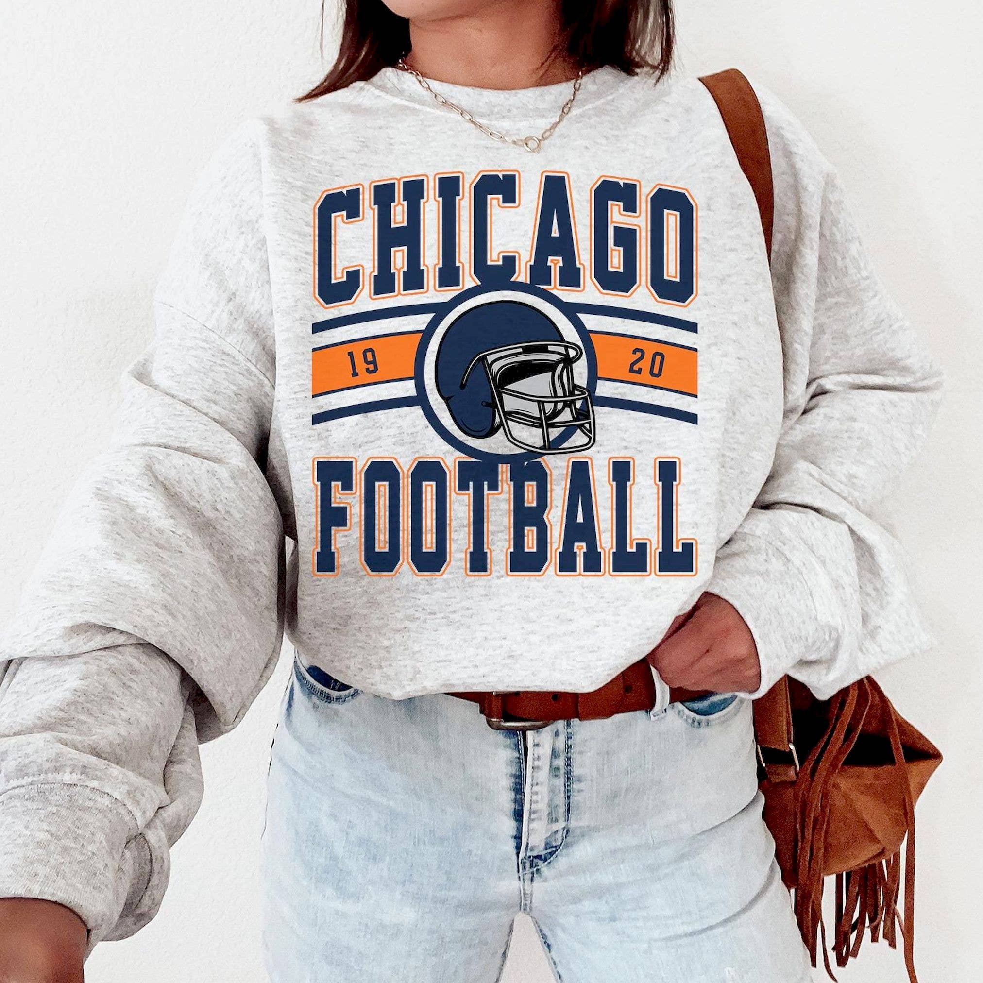 Vintage Chicago Football Sweatshirt - Retro Bears Fan Gift T-Shirts, Hoodie | PodTeesHub.com