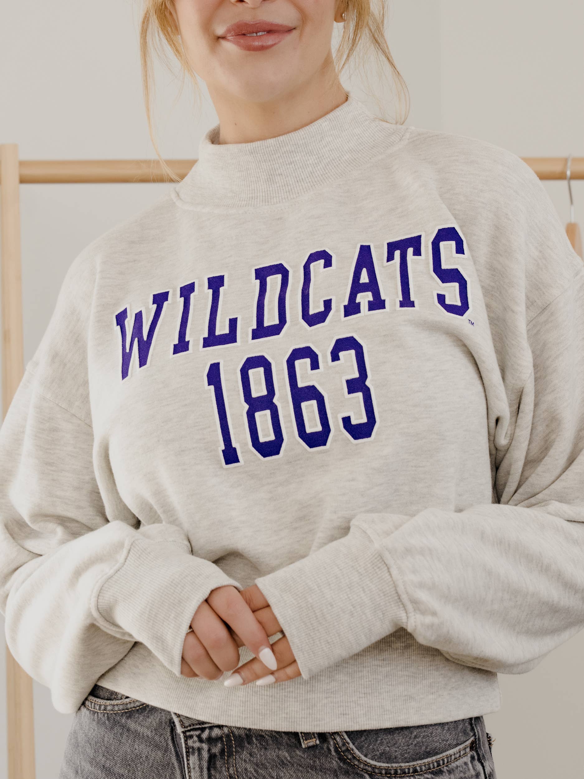 Ksu Wildcats College Block Puff Ink Mock Neck Sweatshirt T-Shirts, Hoodie | PodTeesHub.com