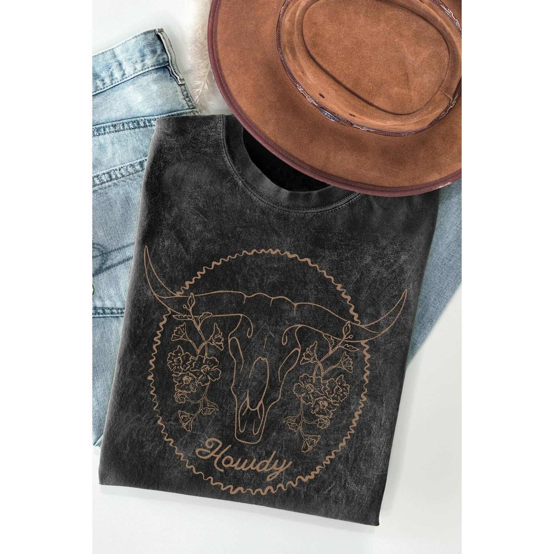 Howdy Mineral Washed T Shirt Hoodie, Sweatshirt | PodTeesHub.com