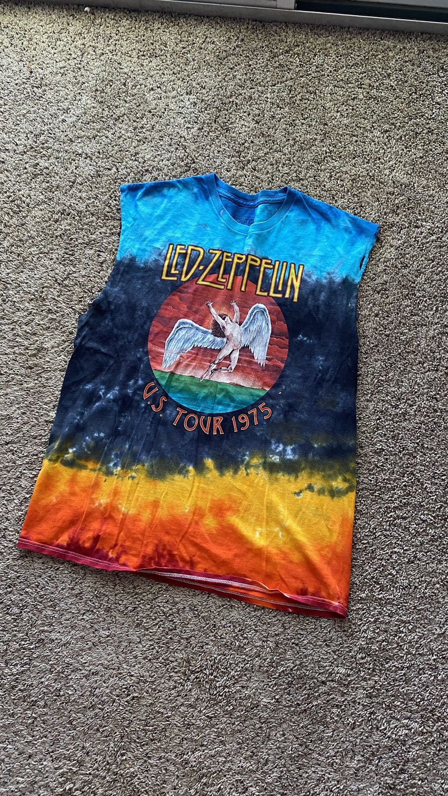 Zeppelin Led Zeppelin Tour 1975 T Shirt Tie Dye Hoodie, Sweatshirt | PodTeesHub.com