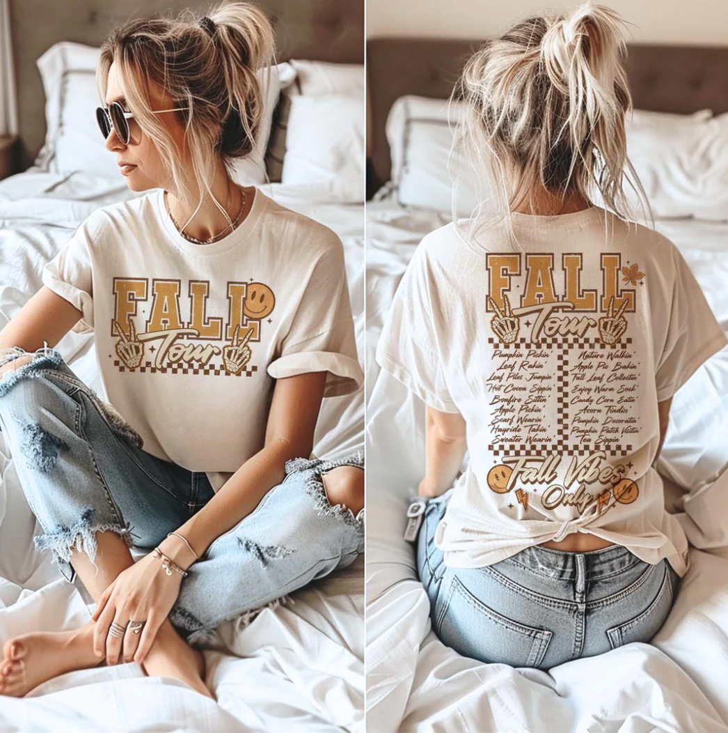 Fall Tour- 2 Sided Print- Cream Sweatshirt or Tee Hoodie | PodTeesHub.com