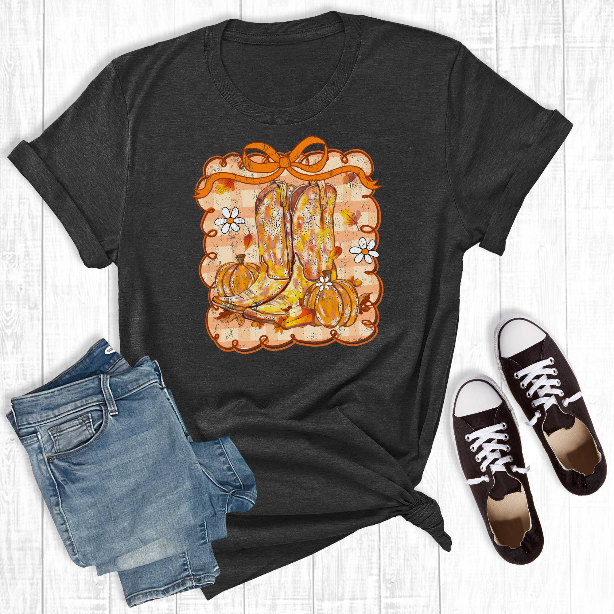 Western Fall Cowboy Boots Graphic Tee Hoodie, Sweatshirt | PodTeesHub.com